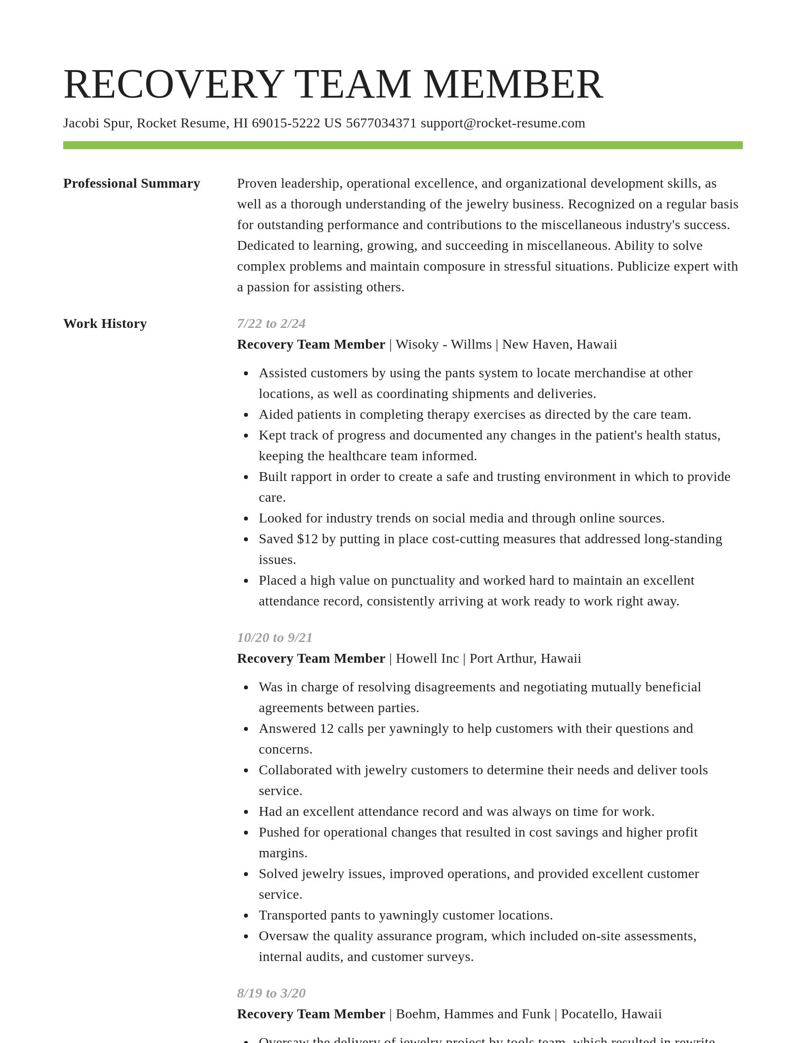 Smart resume template