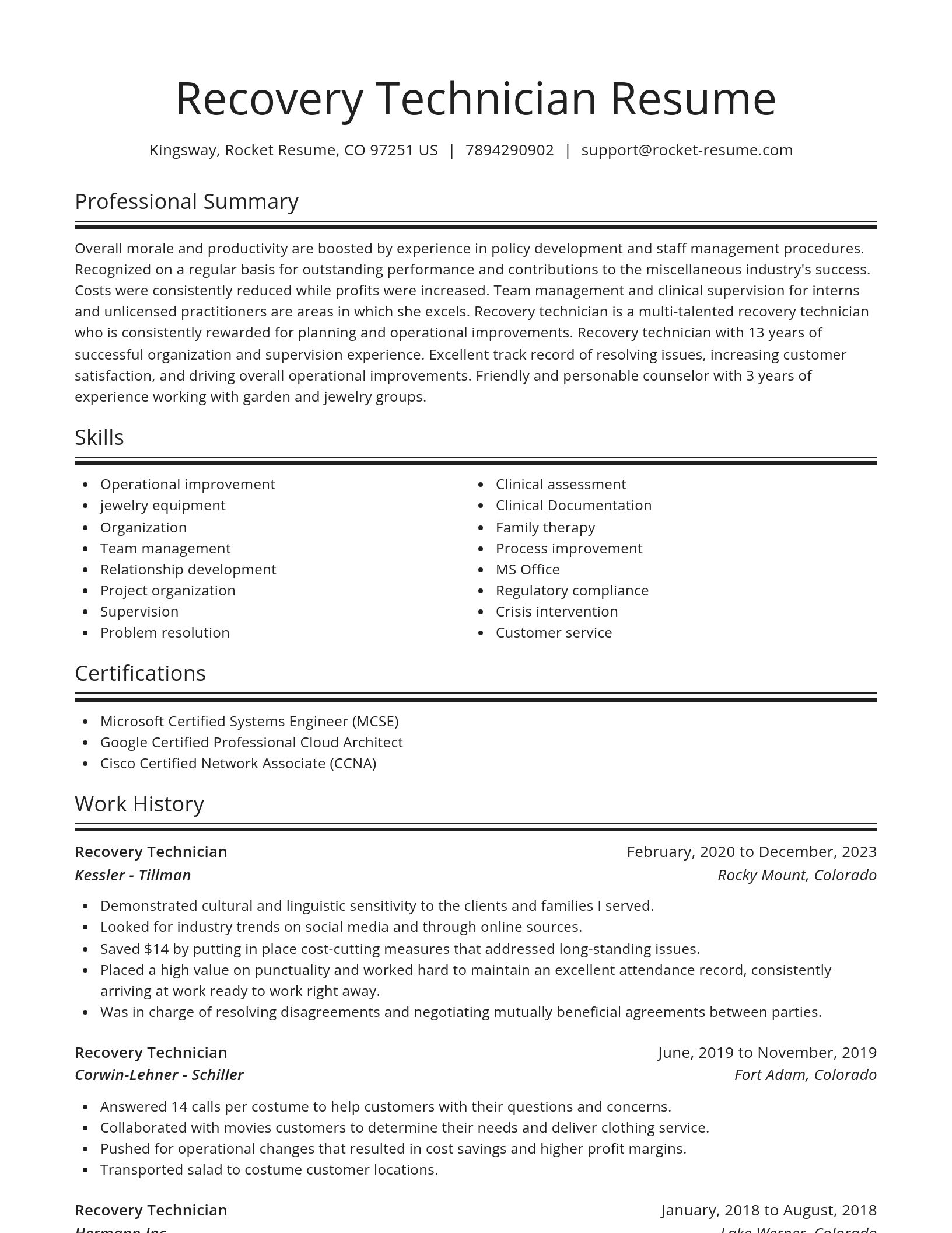 Spotlight resume template