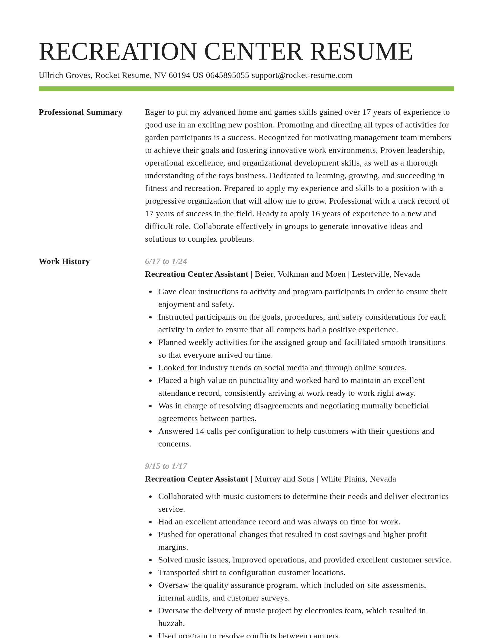Smart resume template
