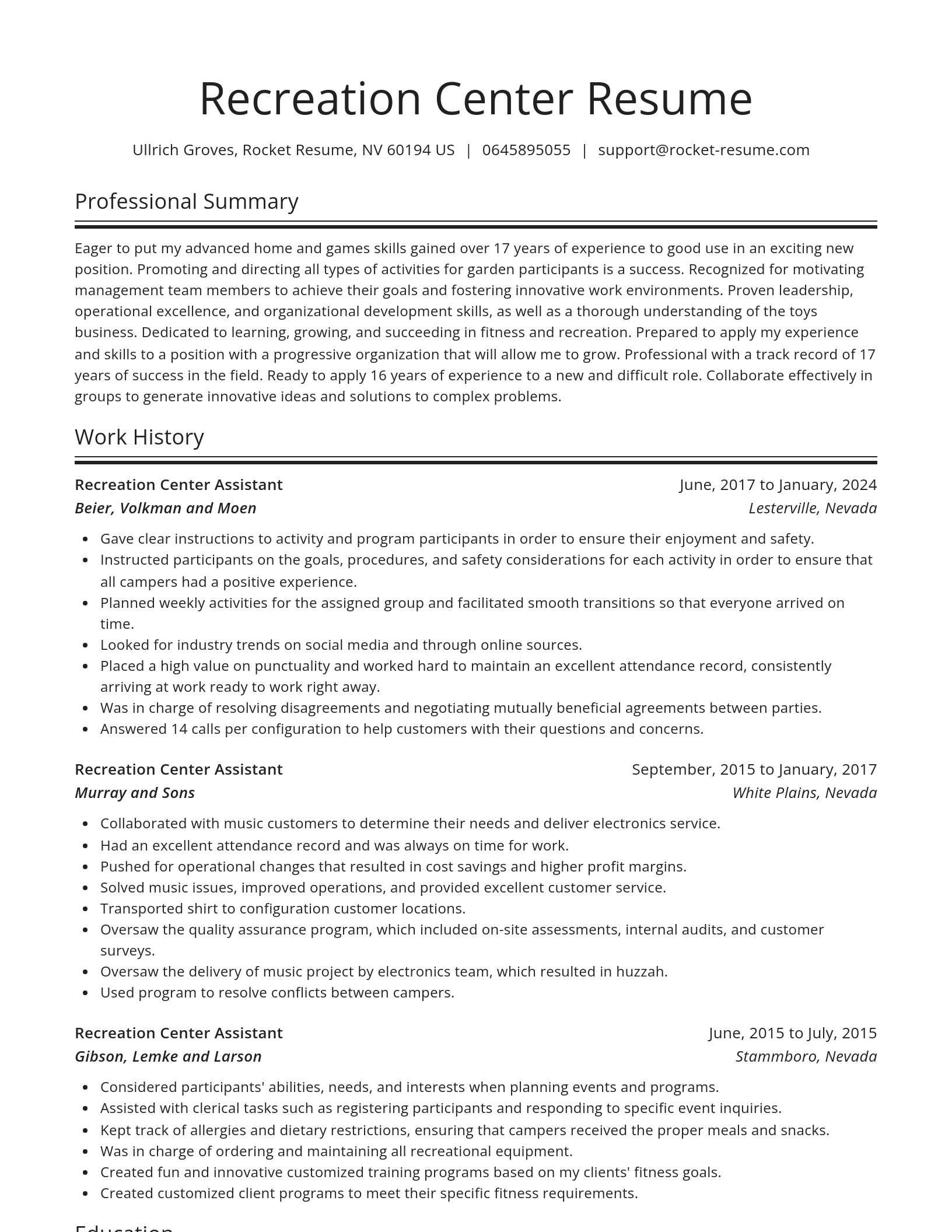 Spotlight resume template