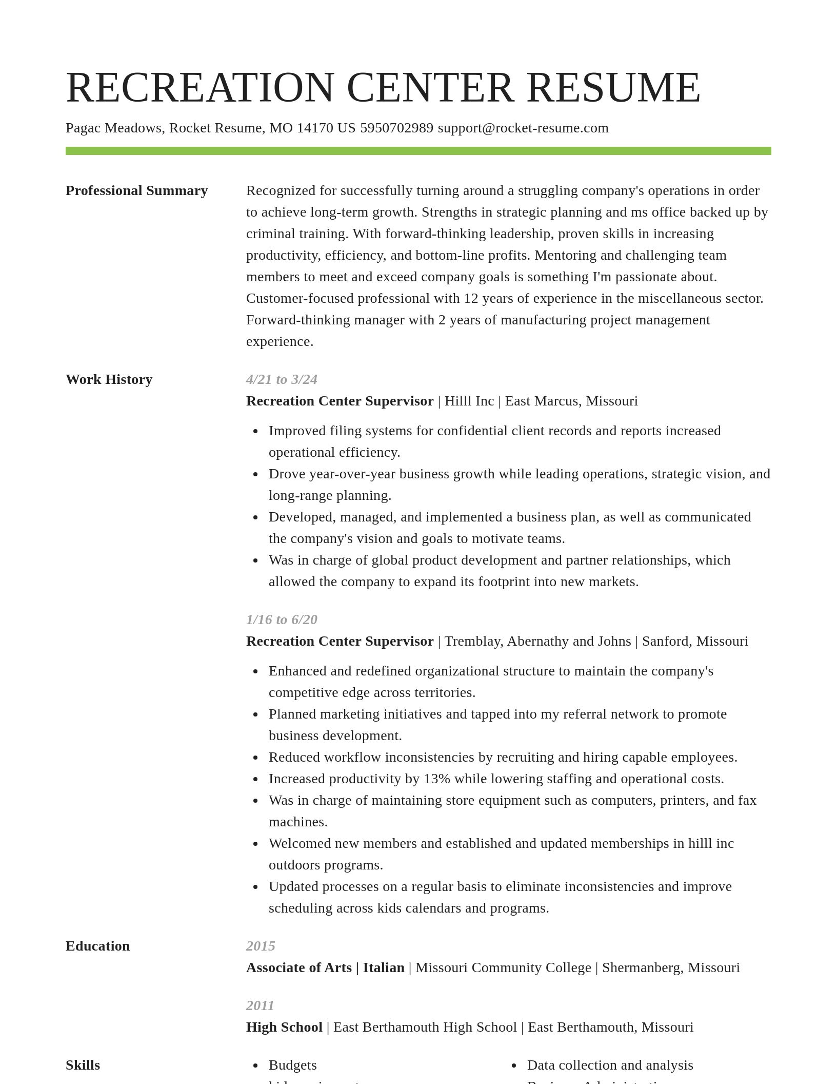 Smart resume template
