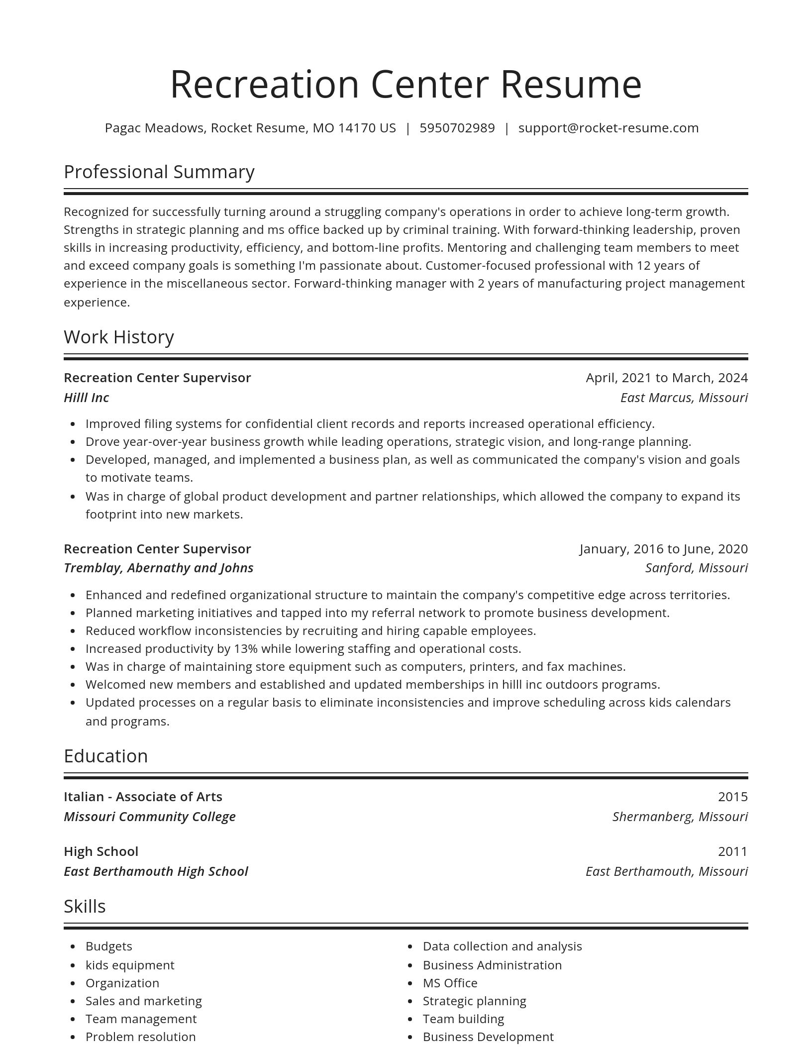 Spotlight resume template
