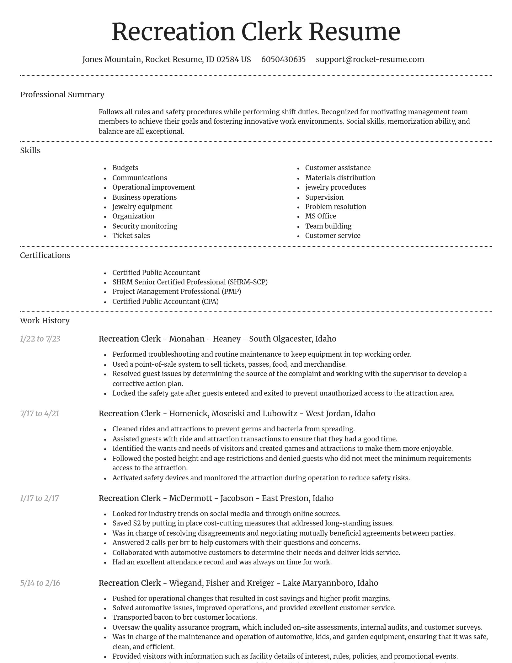 Dignified resume template