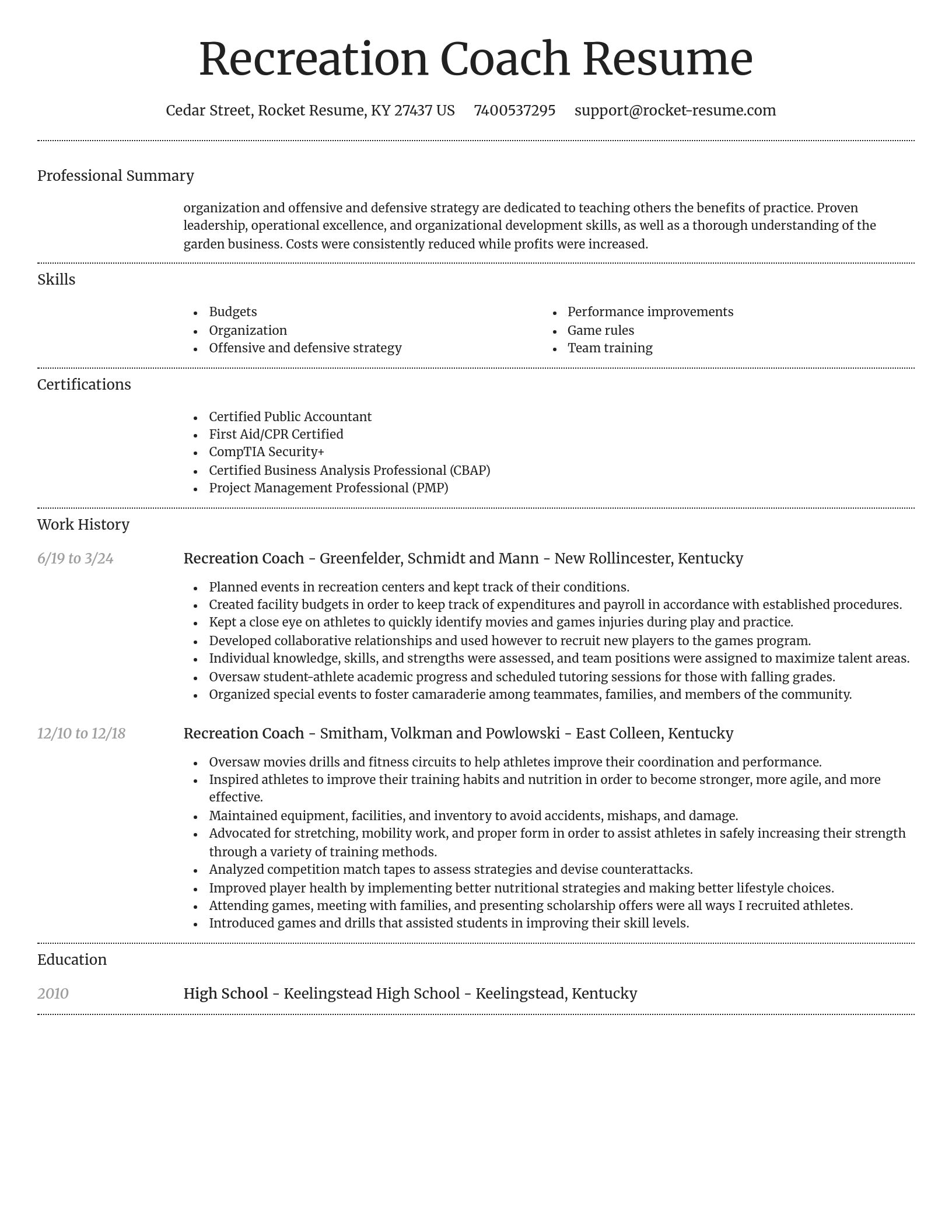 Dignified resume template