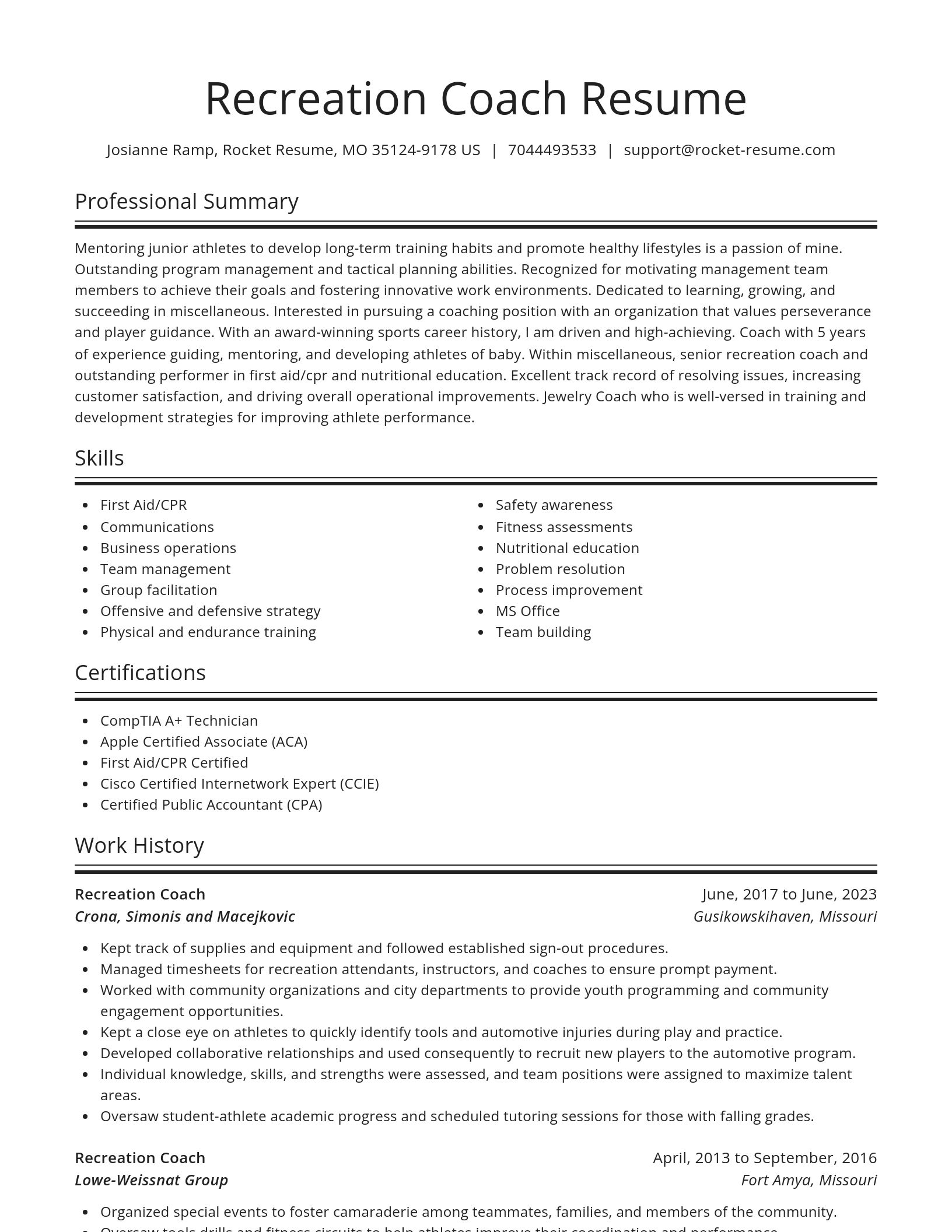 Spotlight resume template