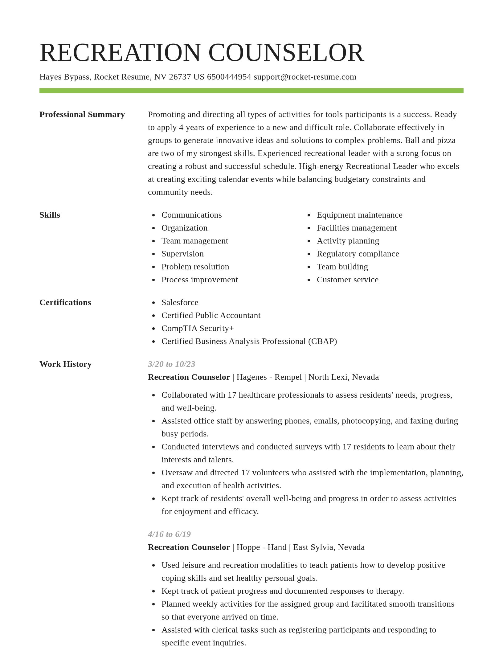Smart resume template
