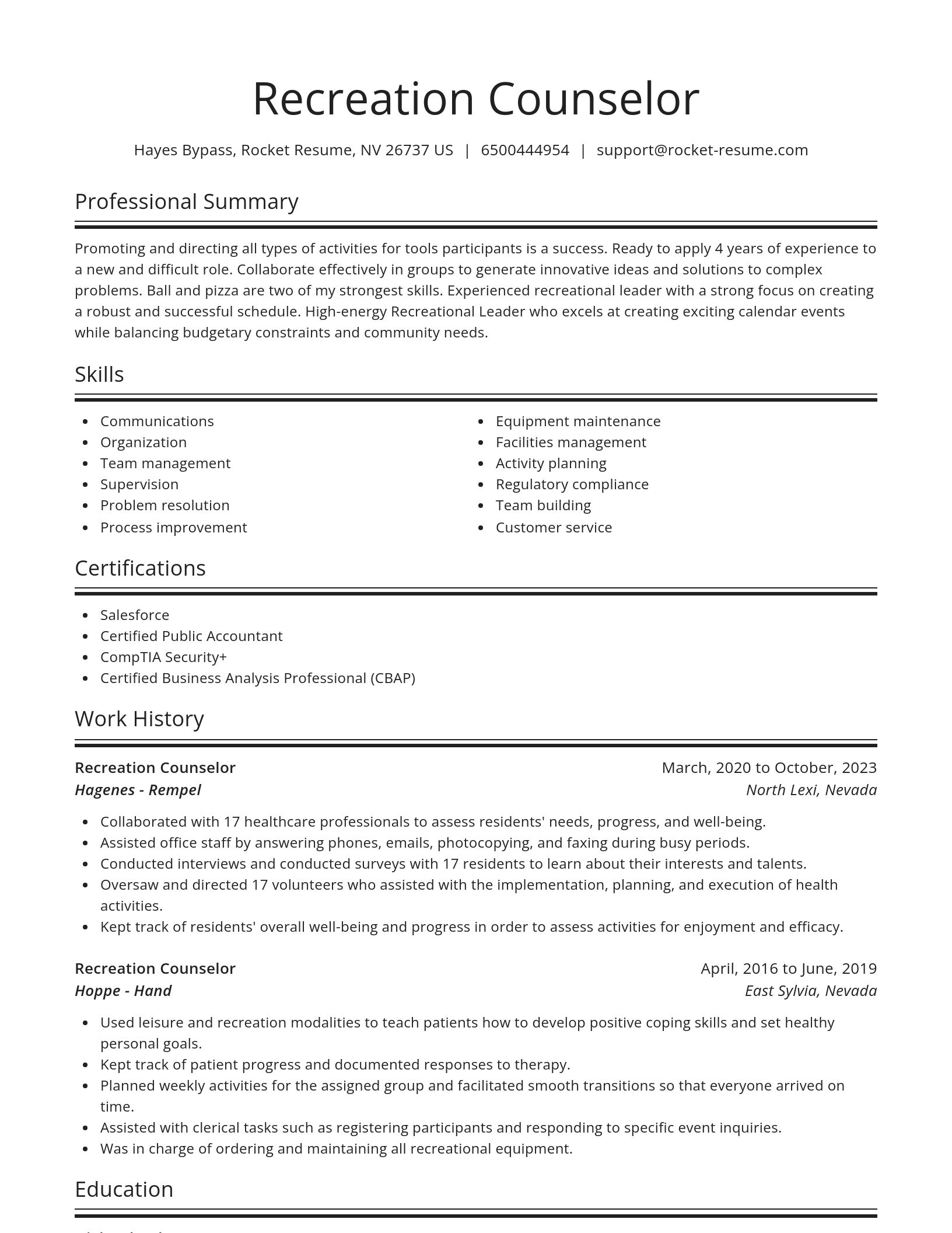 Spotlight resume template