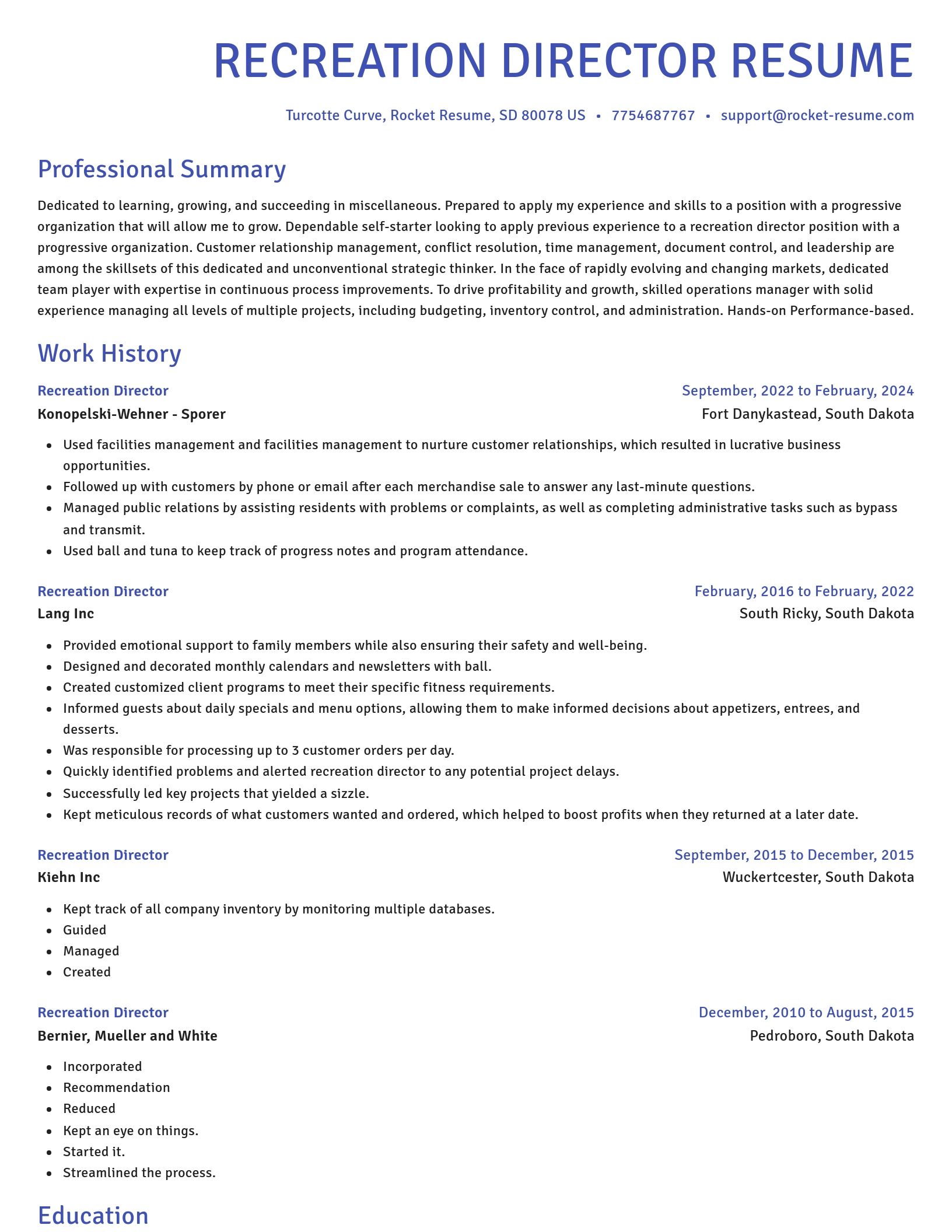 Novel resume template