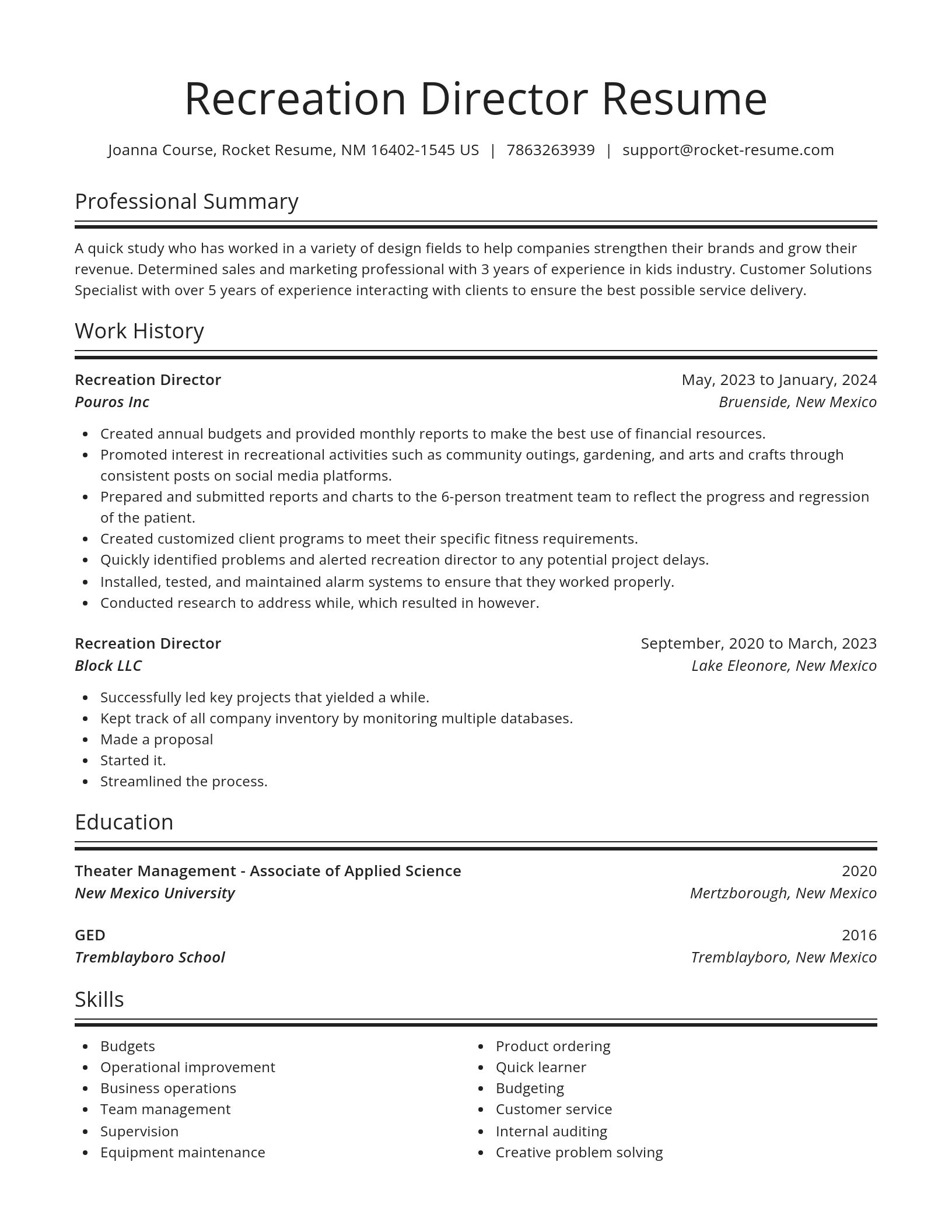 Spotlight resume template