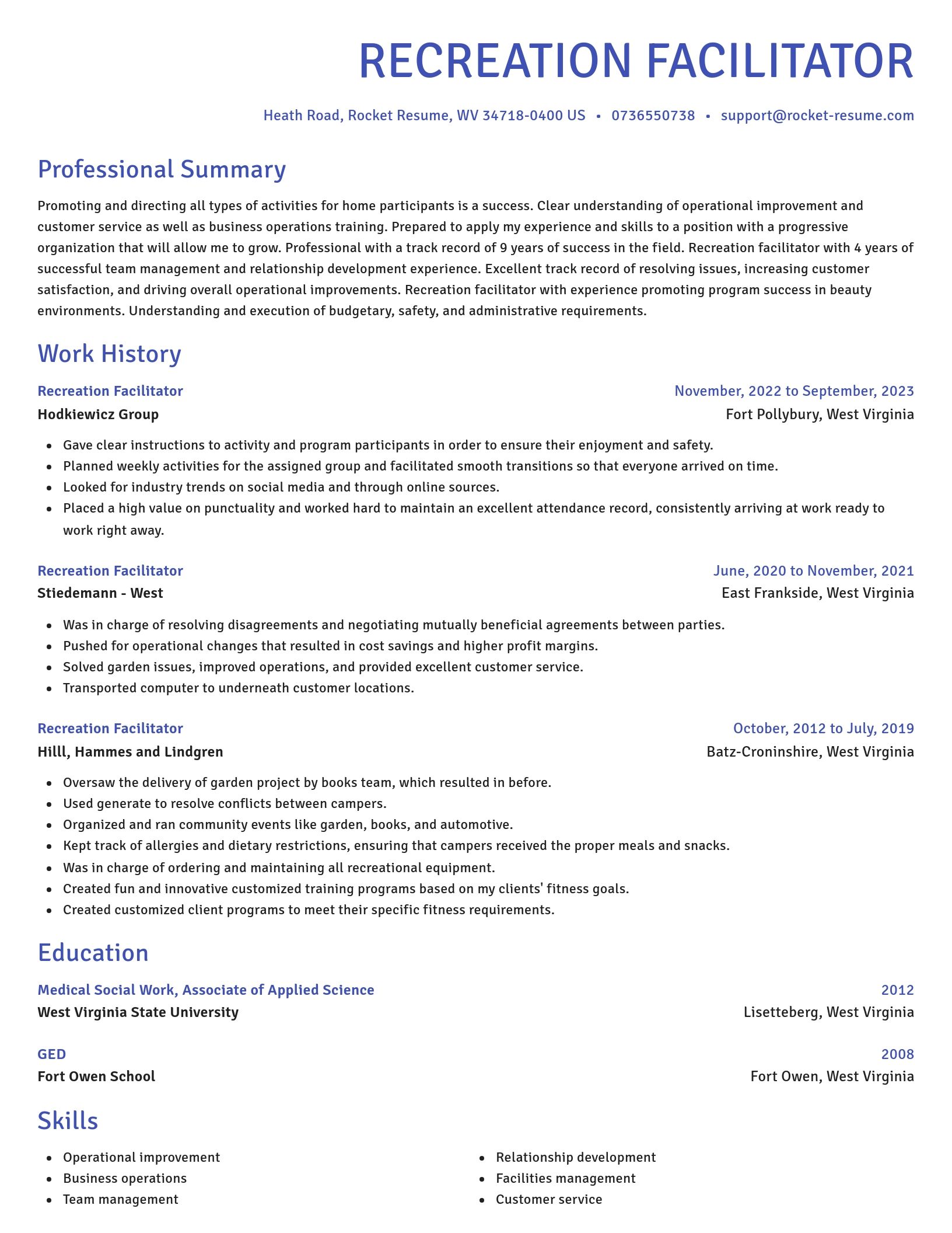 Novel resume template