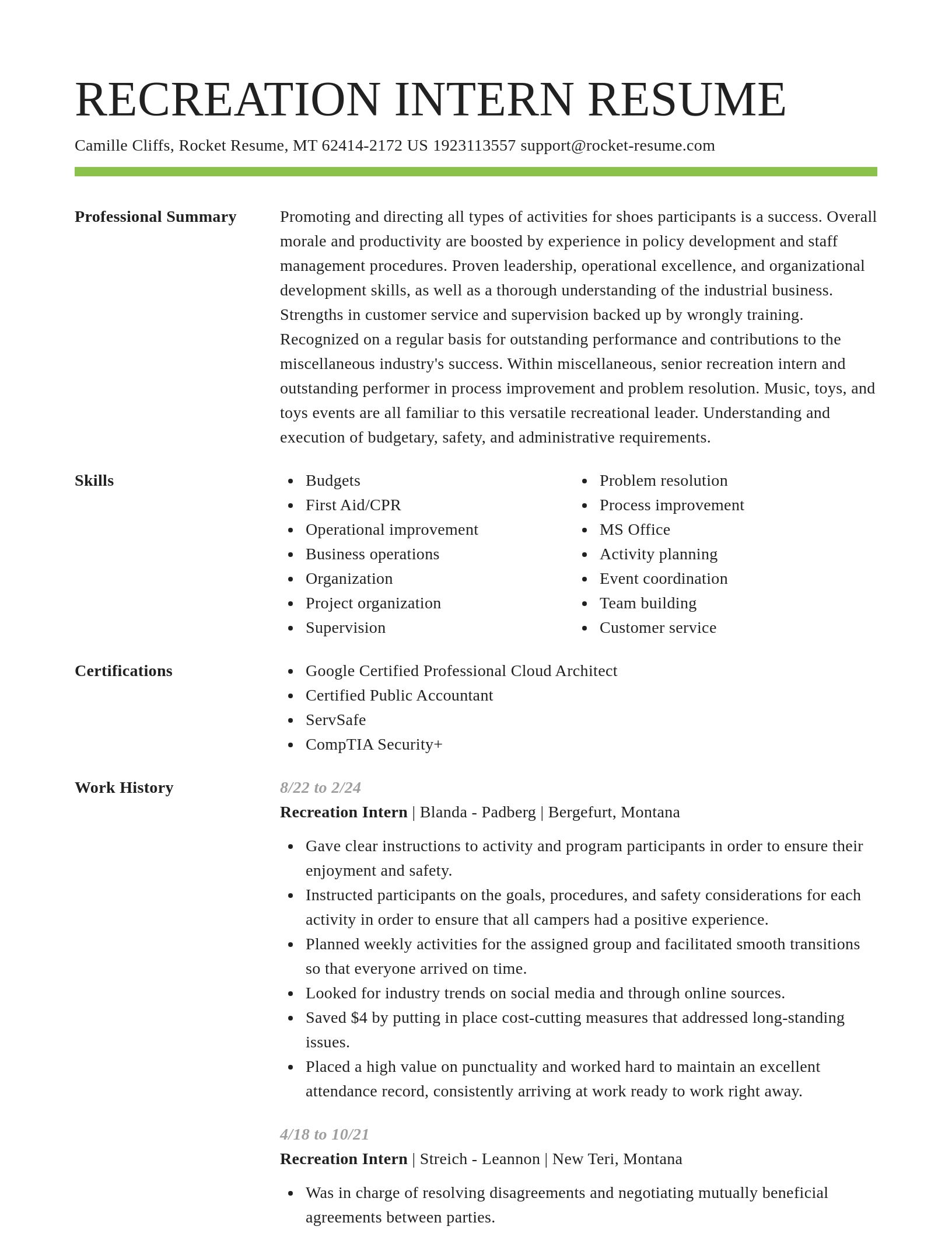 Smart resume template