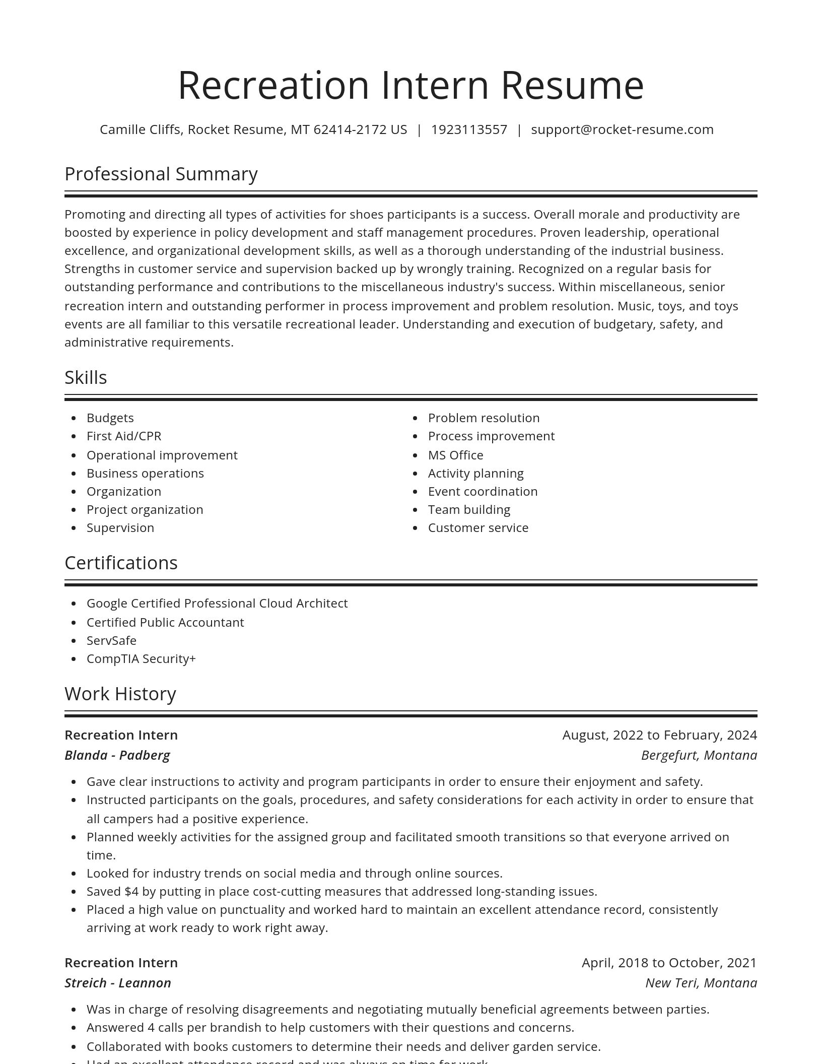 Spotlight resume template