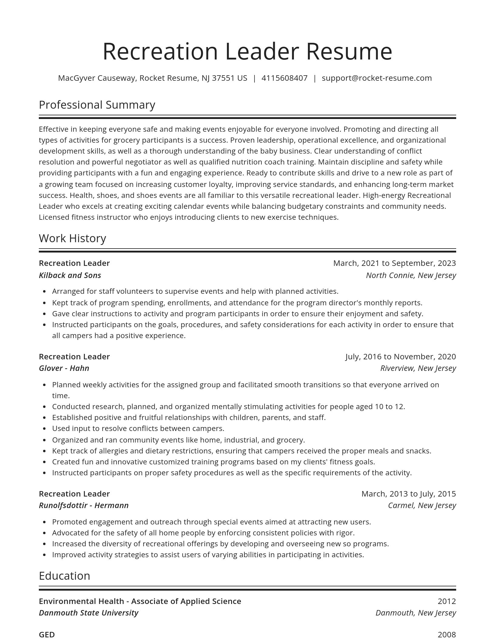 Spotlight resume template