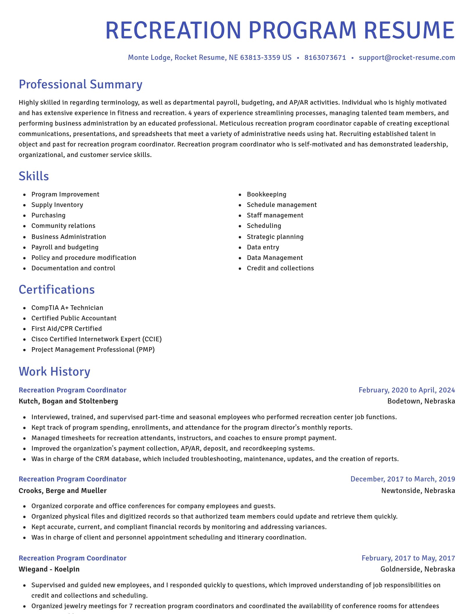 Novel resume template
