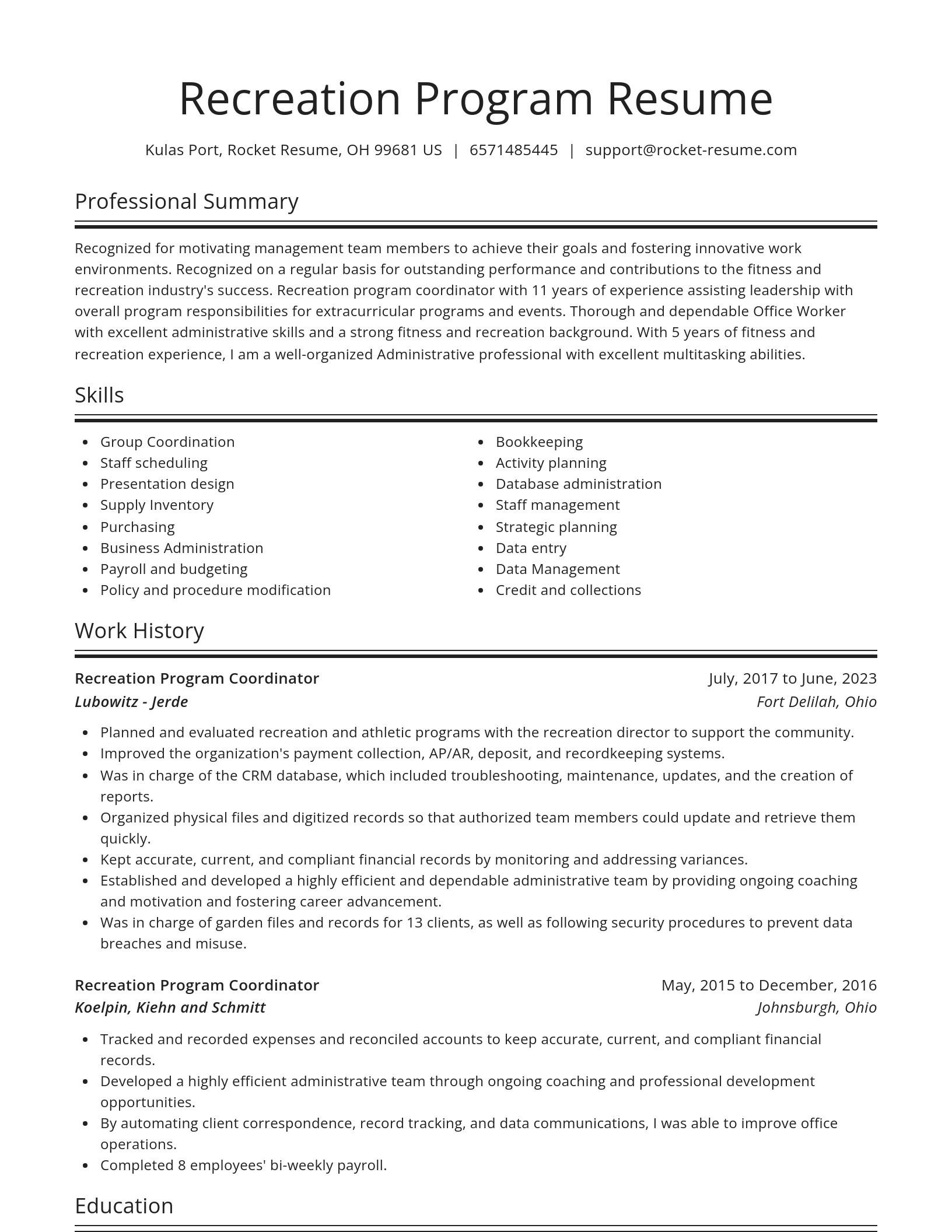 Spotlight resume template