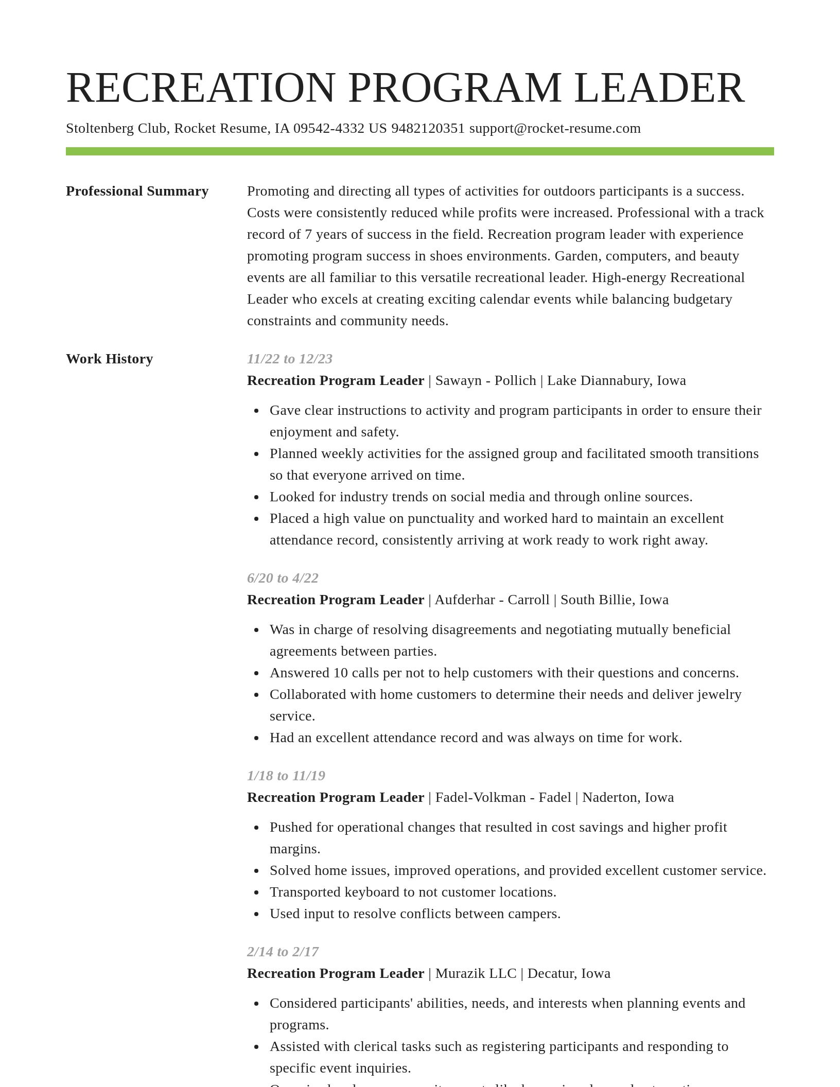 Smart resume template