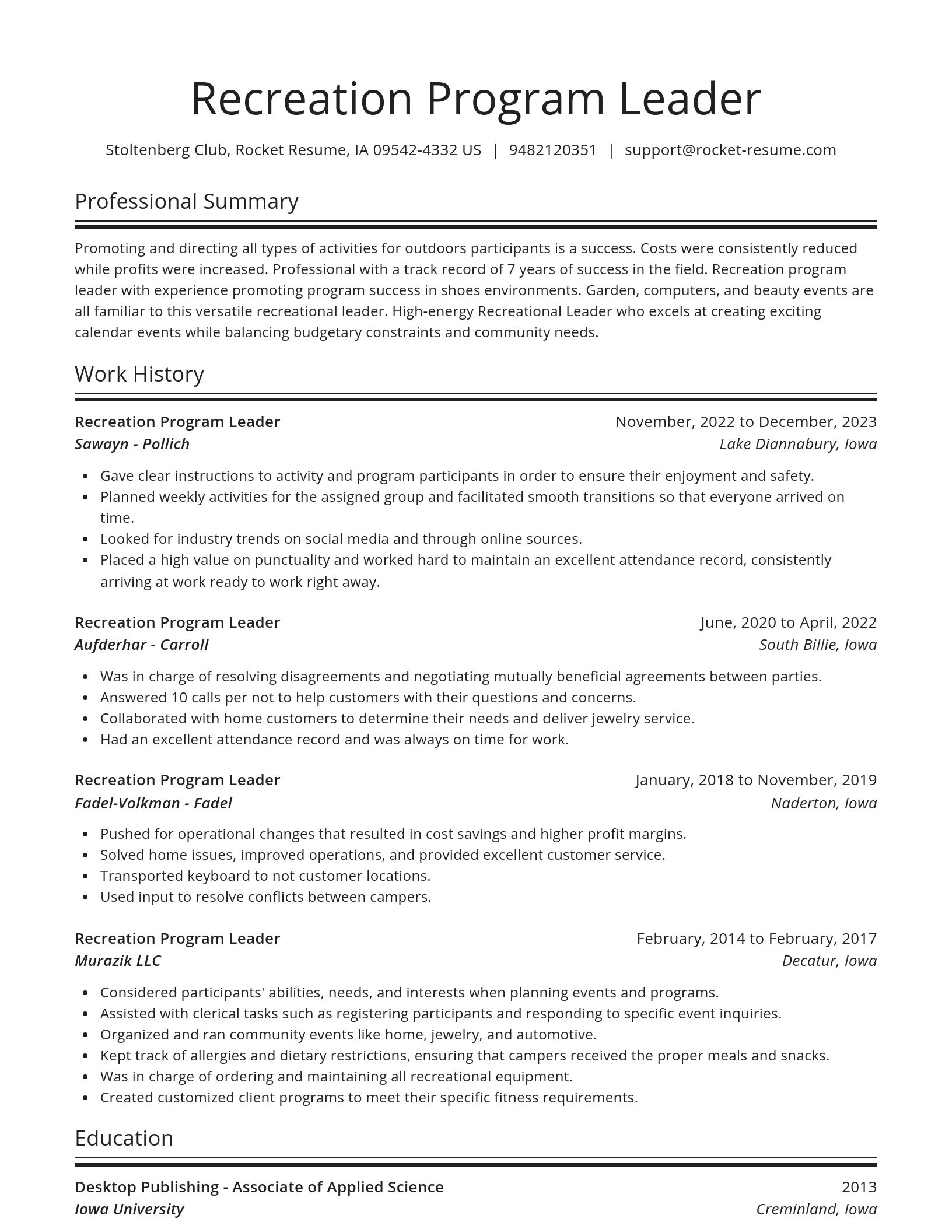 Spotlight resume template