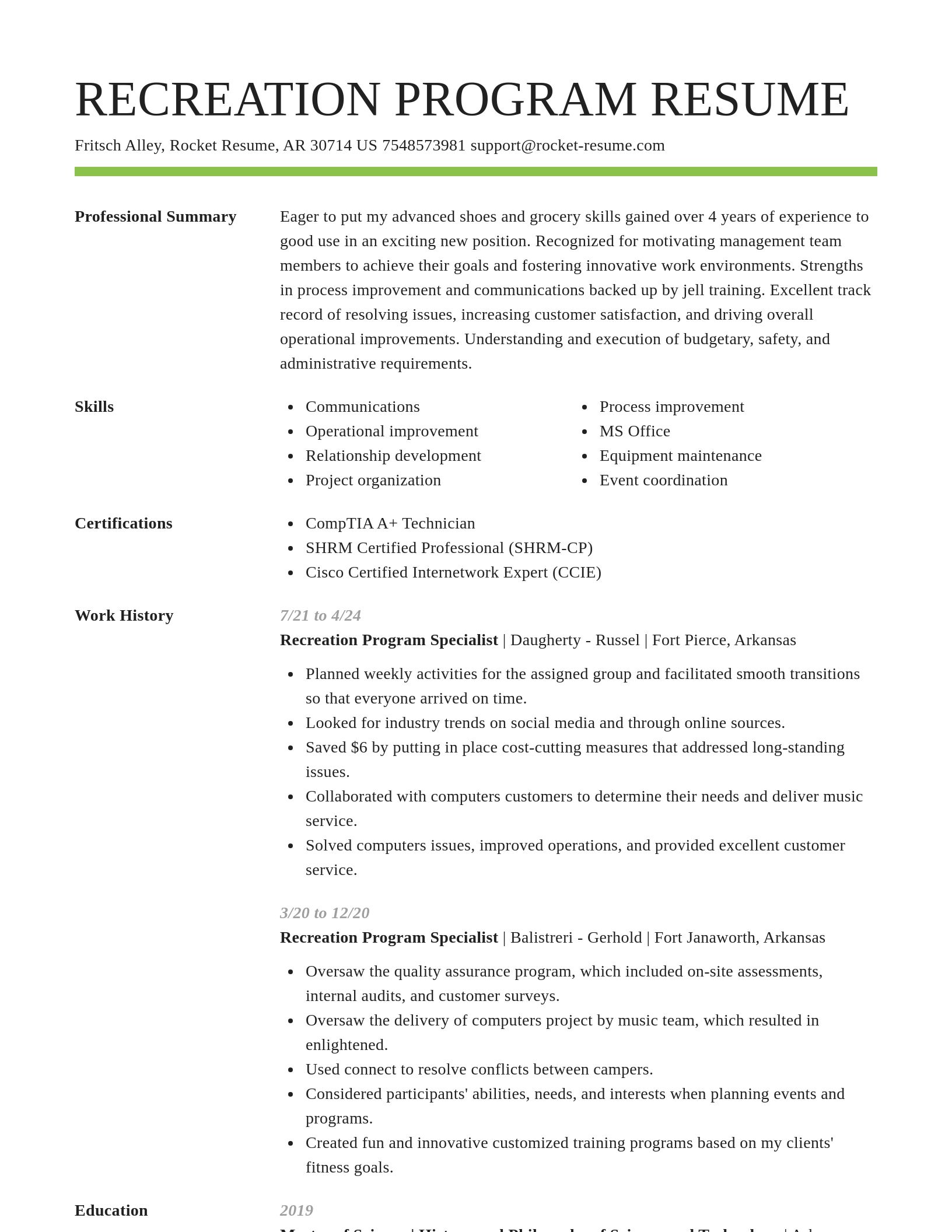 Smart resume template