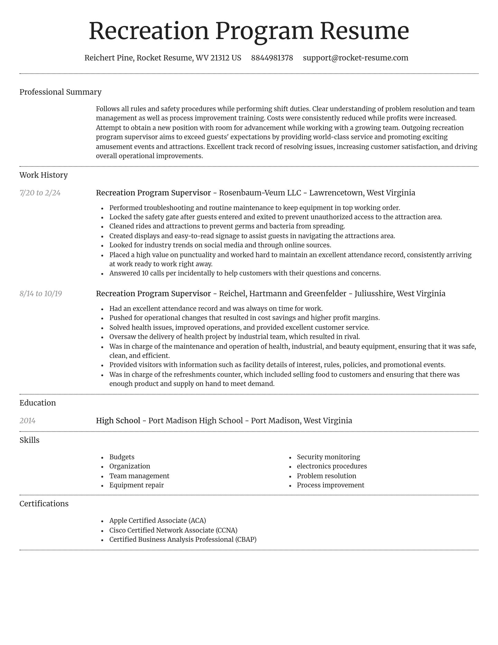 Dignified resume template