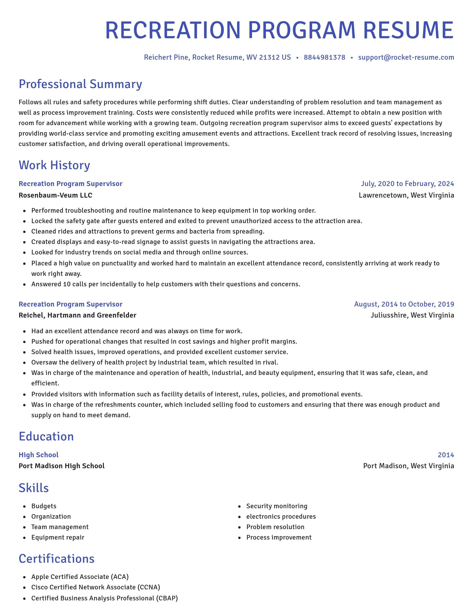 Novel resume template