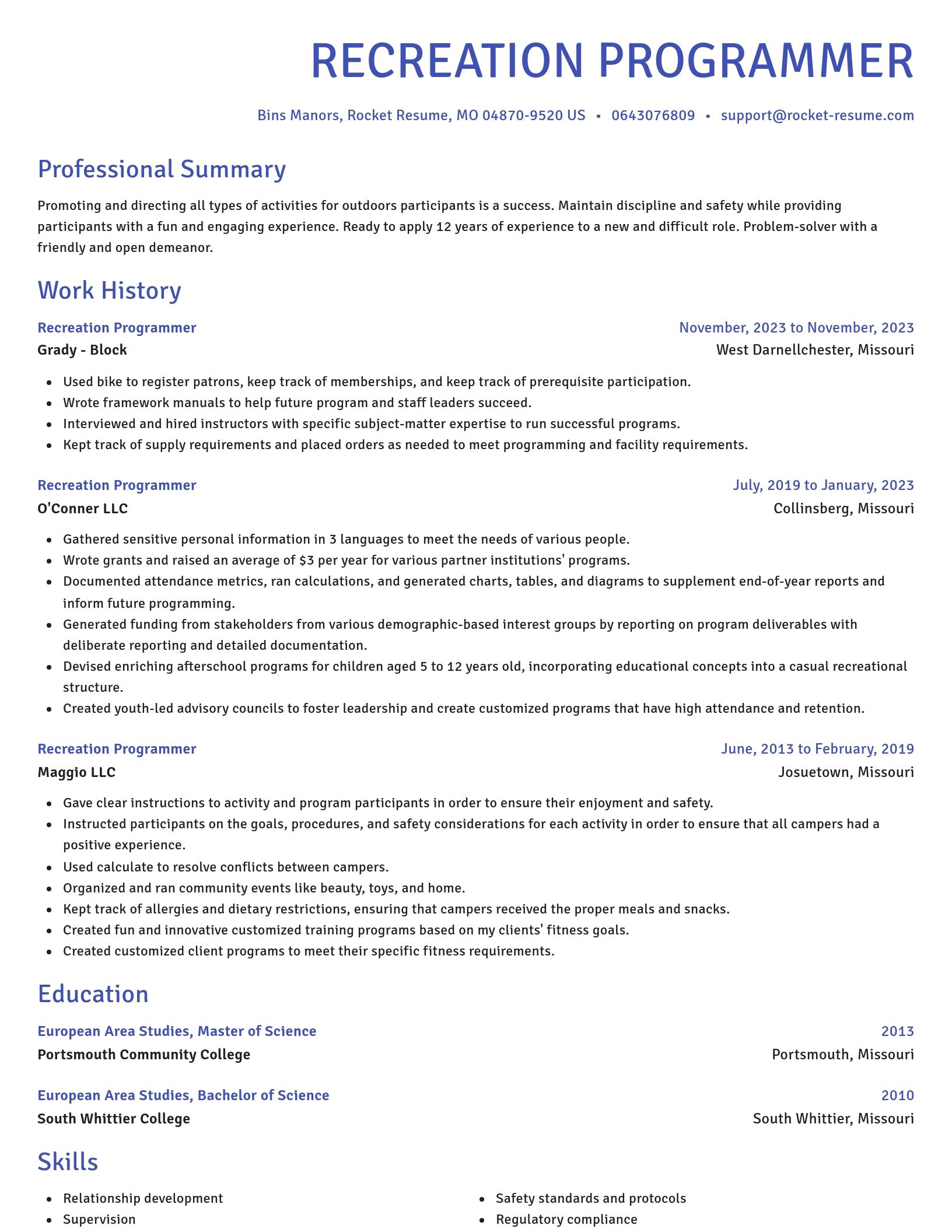 Novel resume template