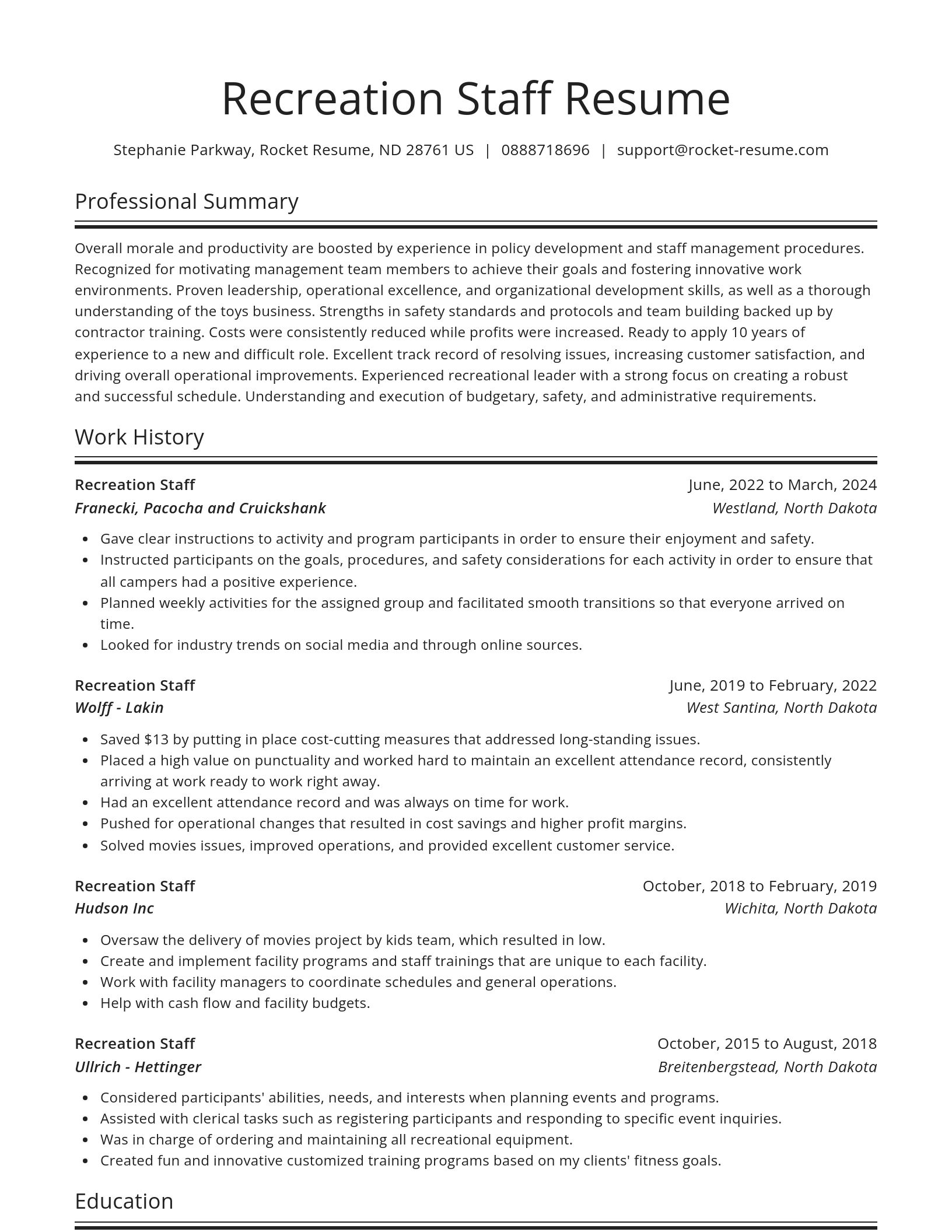 Spotlight resume template