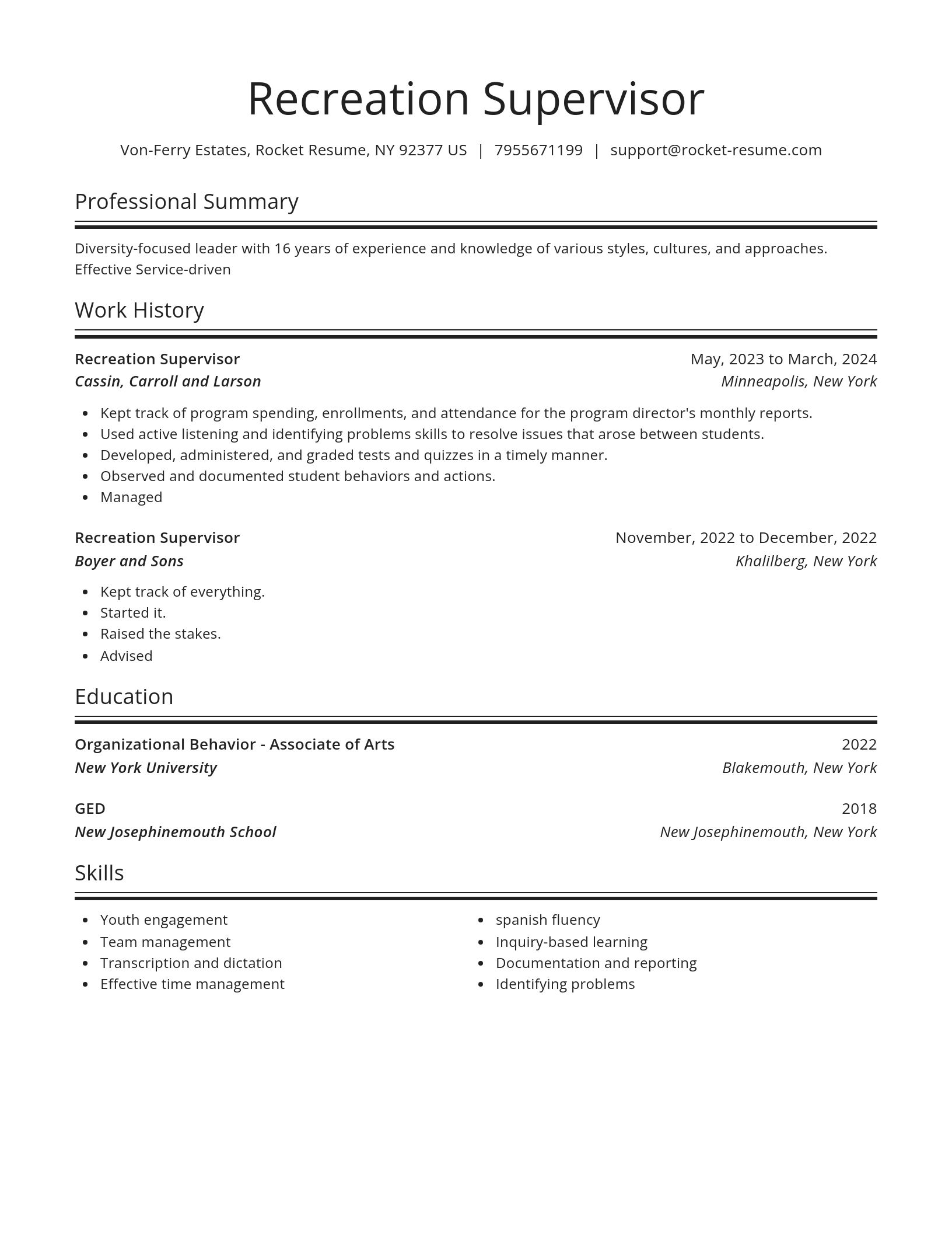 Spotlight resume template