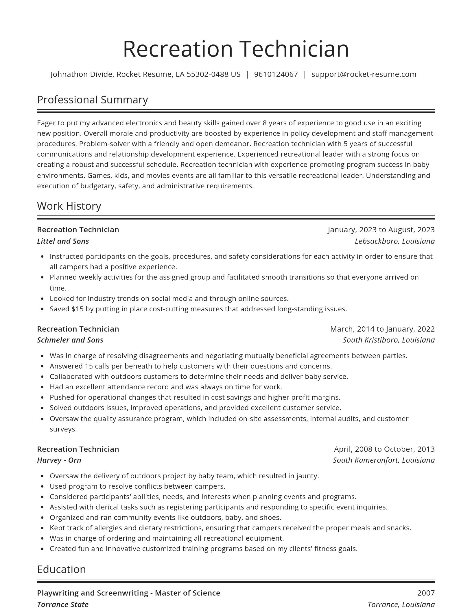 Spotlight resume template