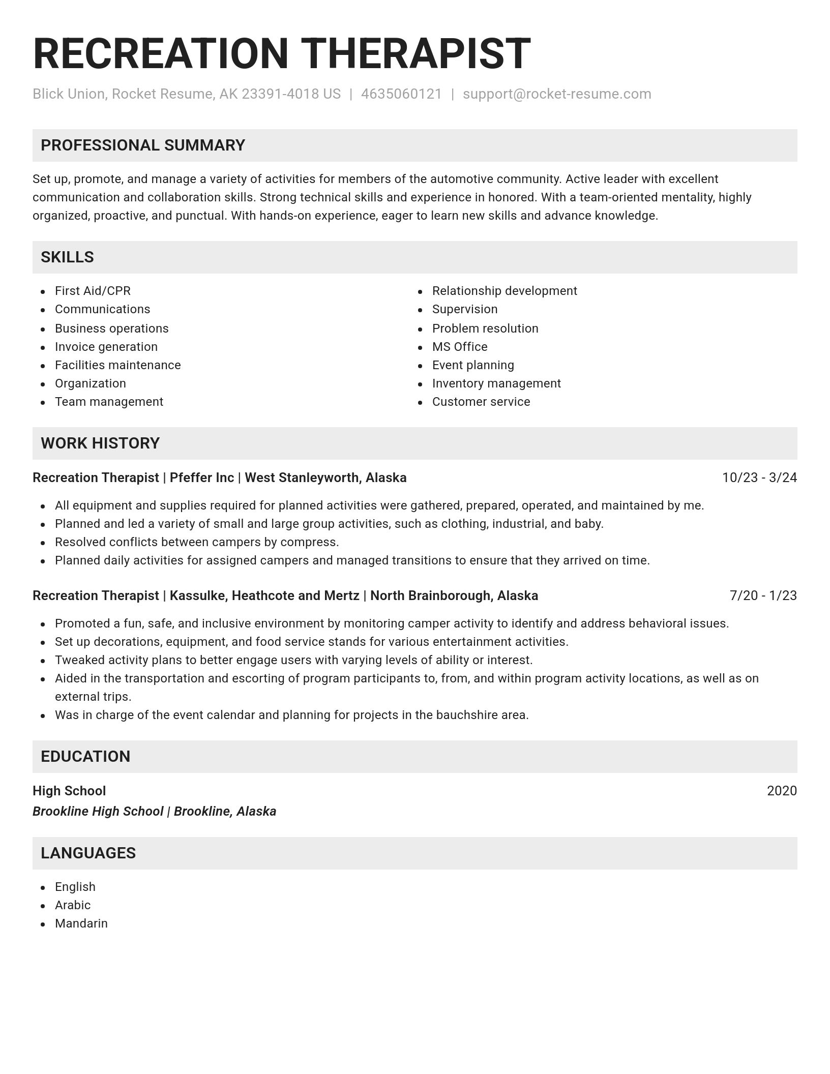 Genius resume template