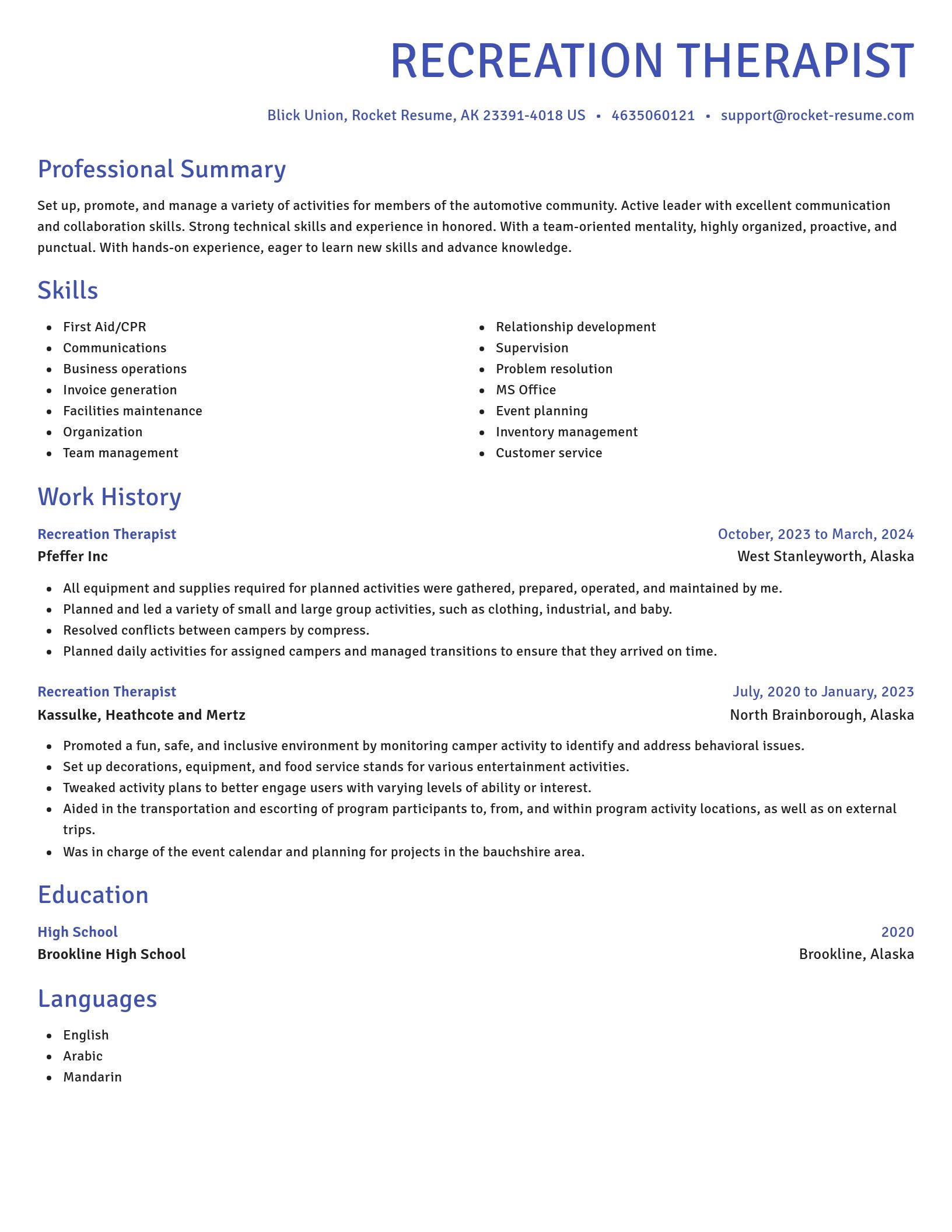 Novel resume template