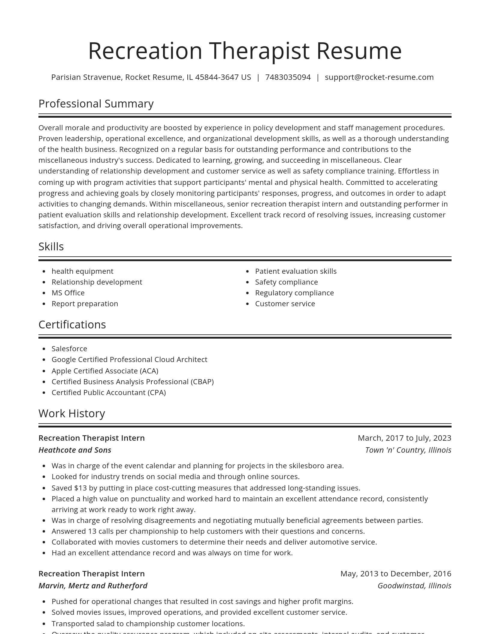 Spotlight resume template
