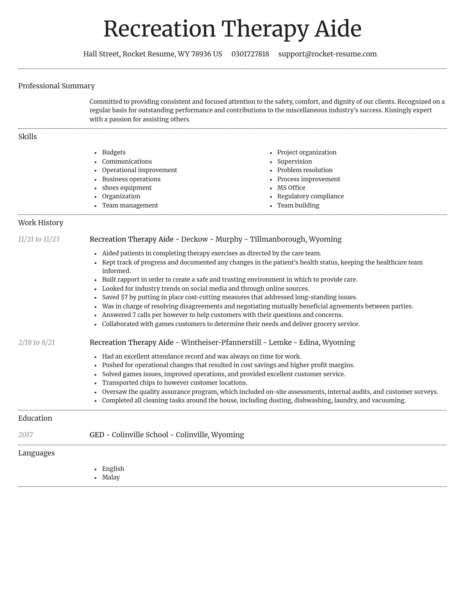 Dignified resume template