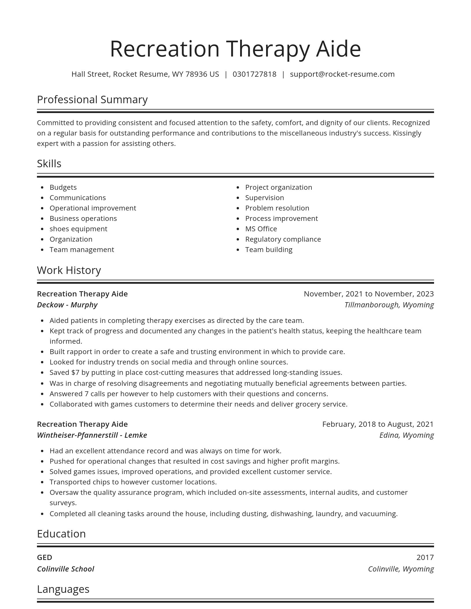 Spotlight resume template