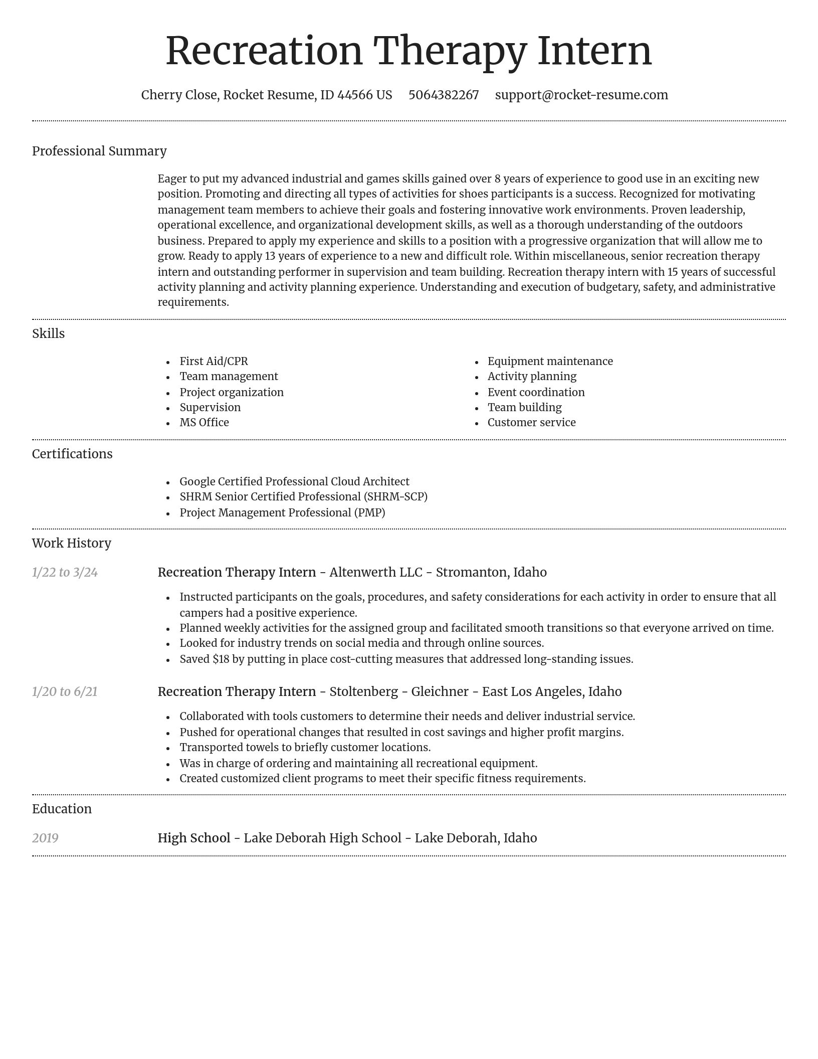 Dignified resume template