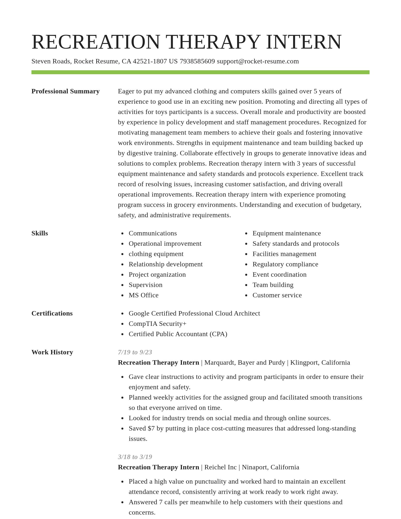 Smart resume template