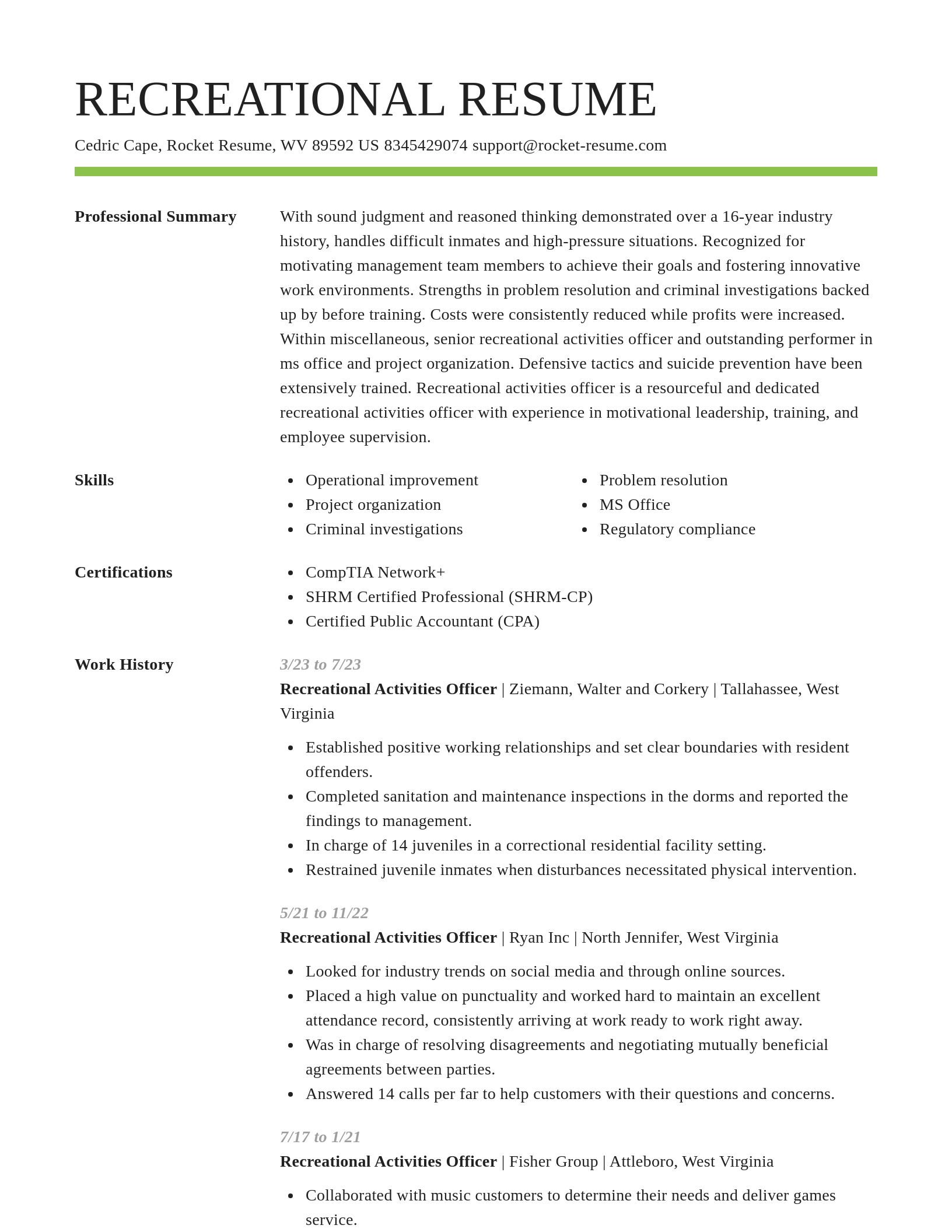 Smart resume template