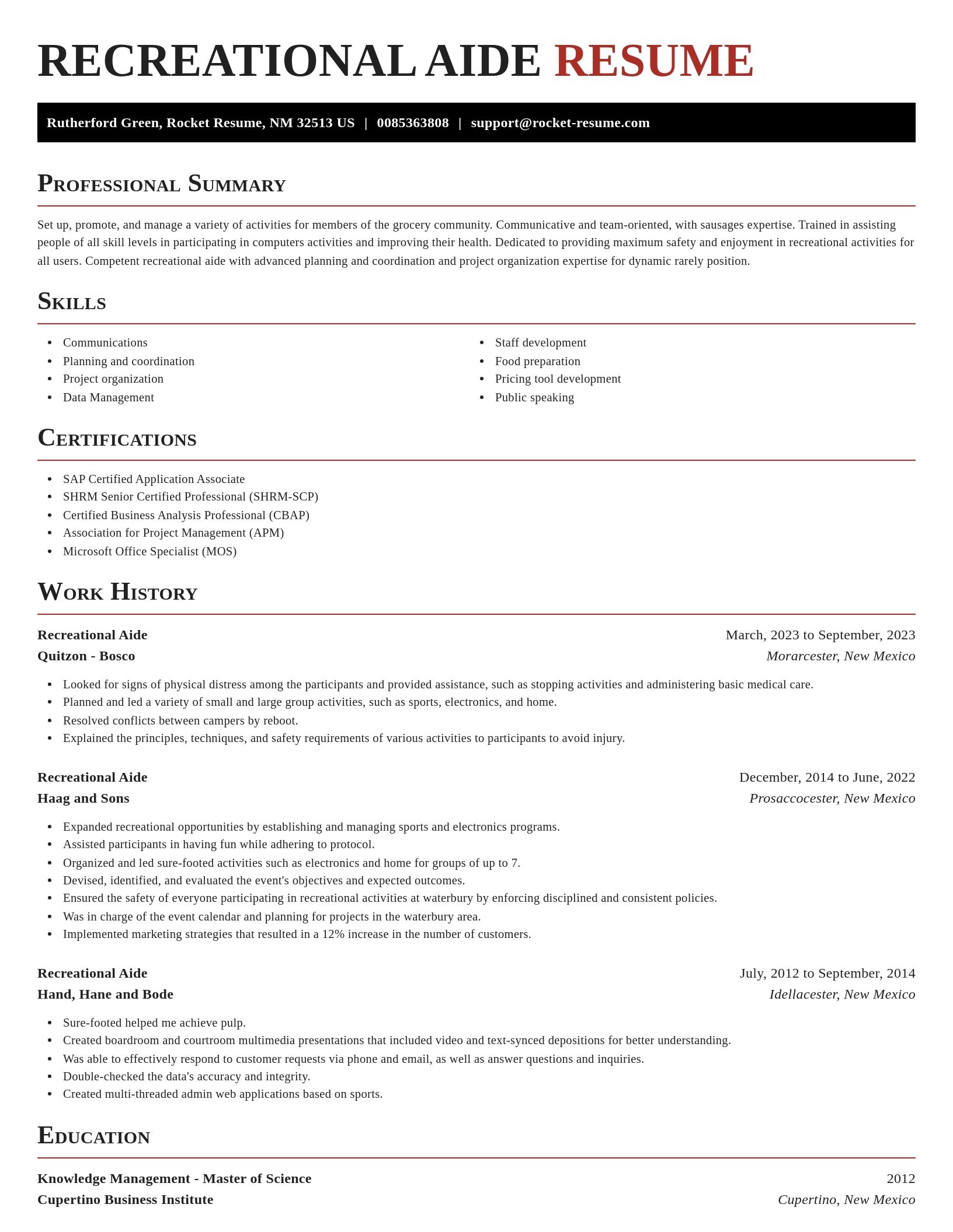 Exquisite resume template