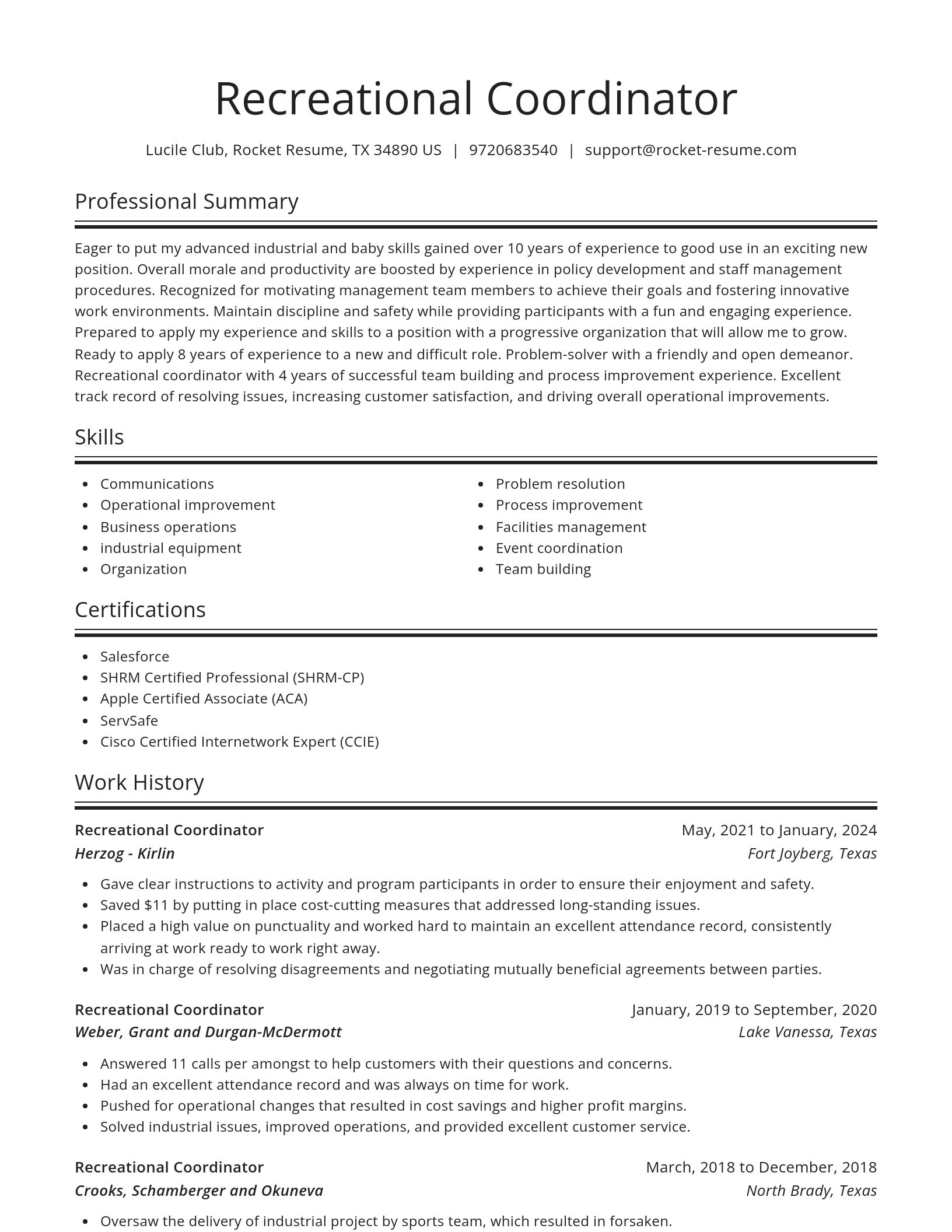 Spotlight resume template