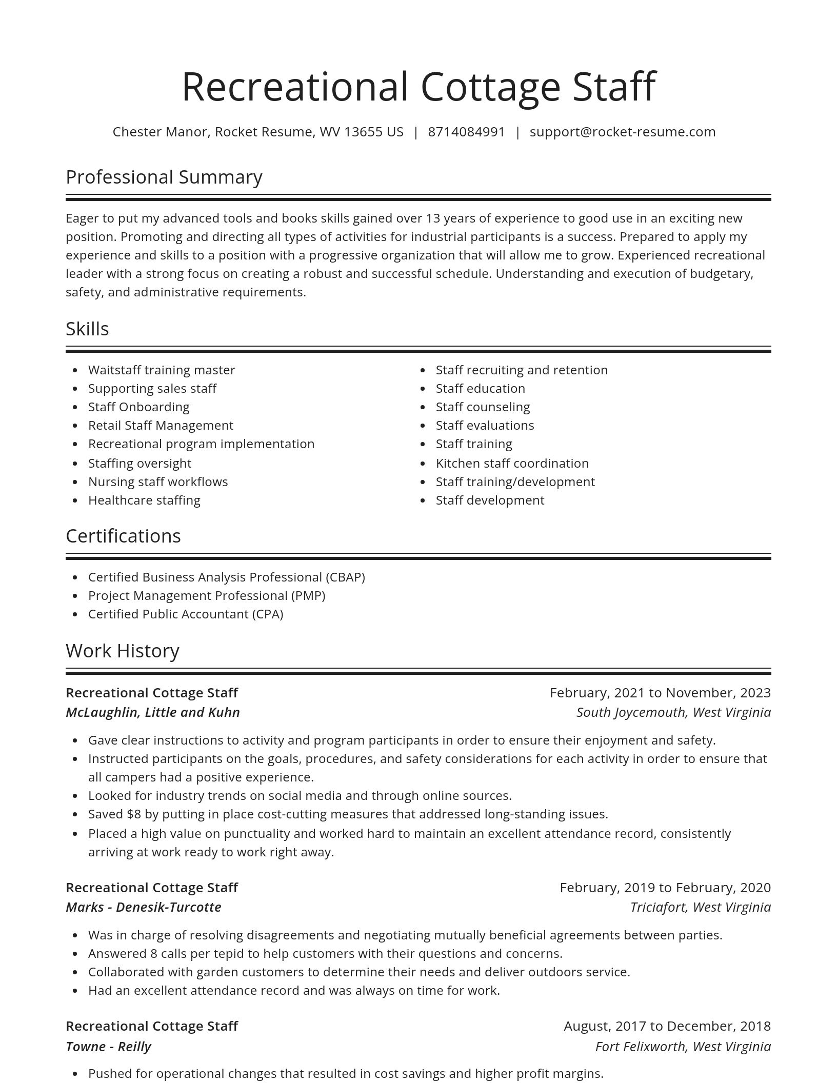 Spotlight resume template