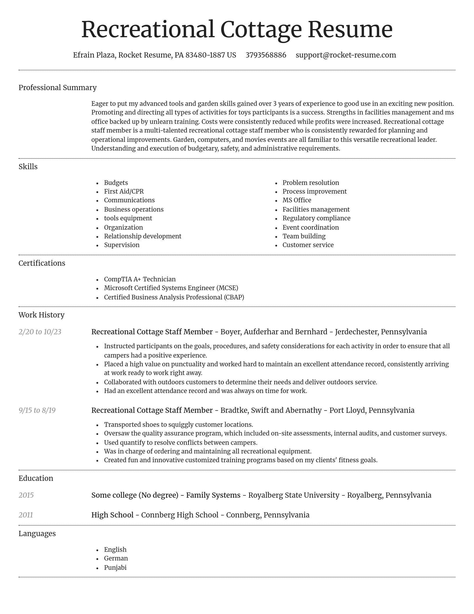 Dignified resume template