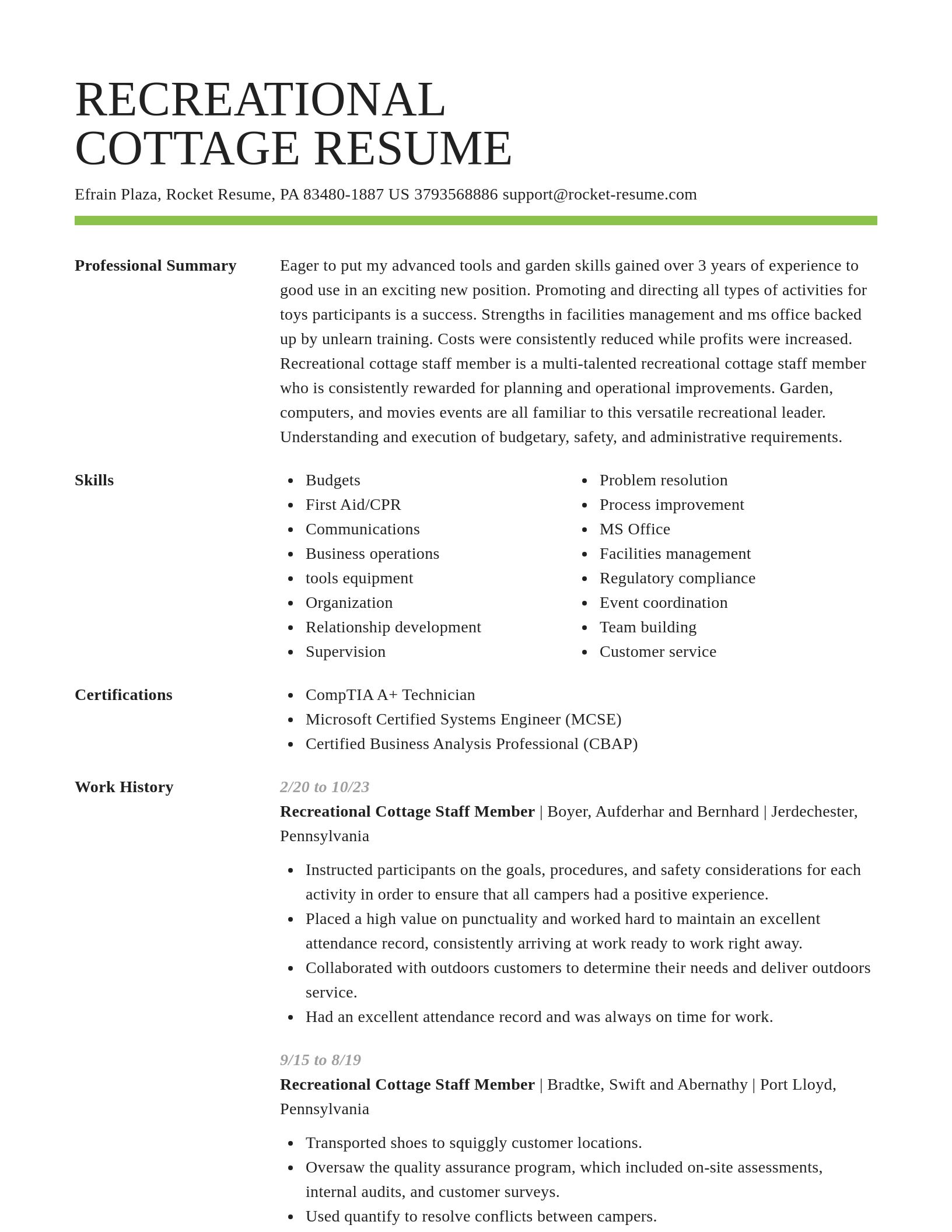 Smart resume template