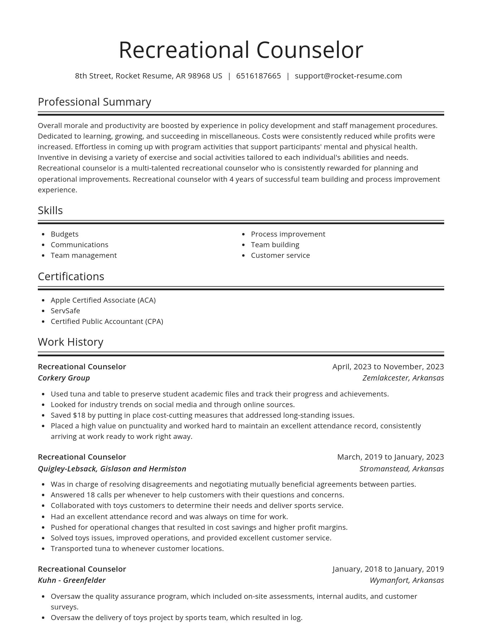 Spotlight resume template