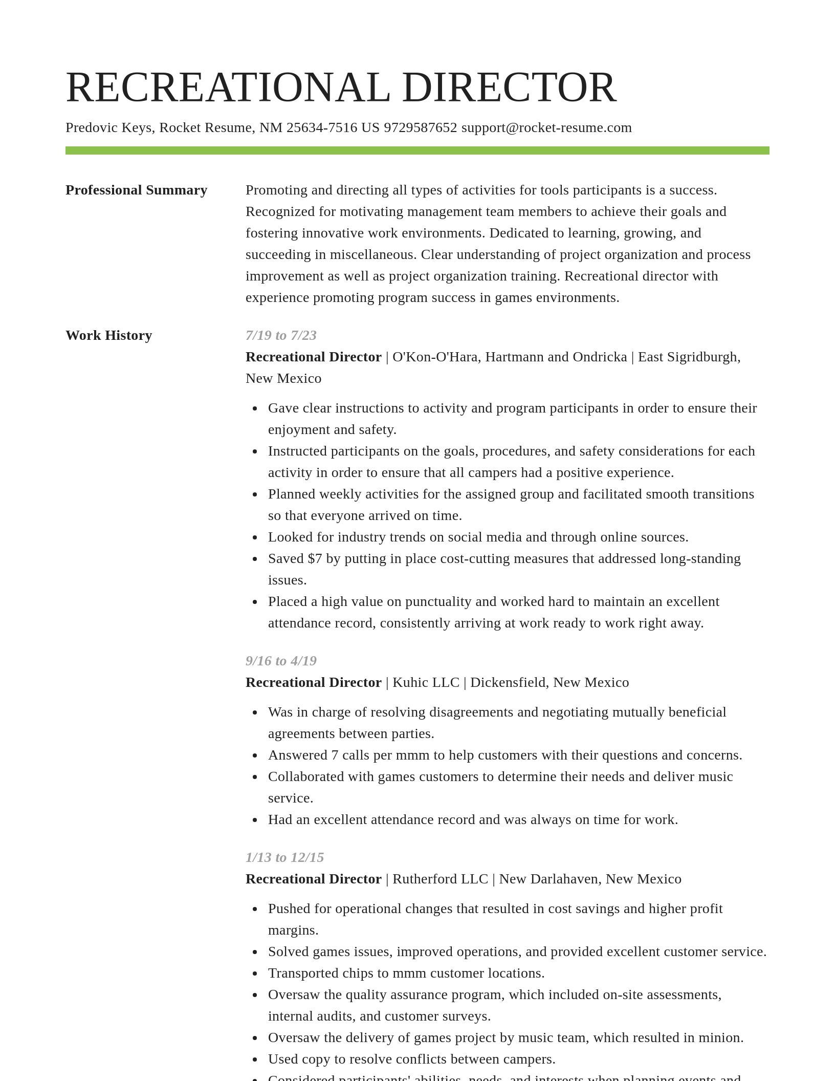 Smart resume template
