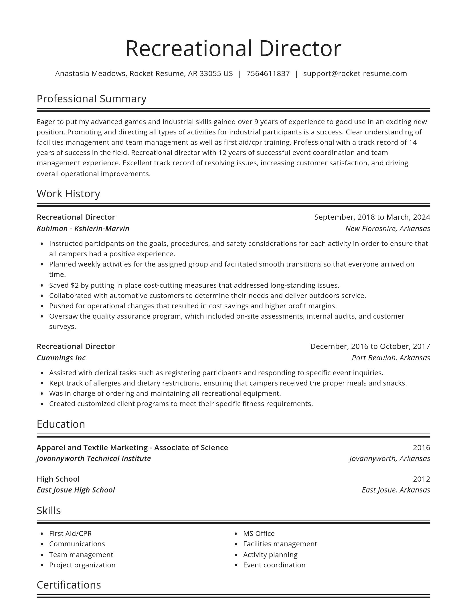 Spotlight resume template