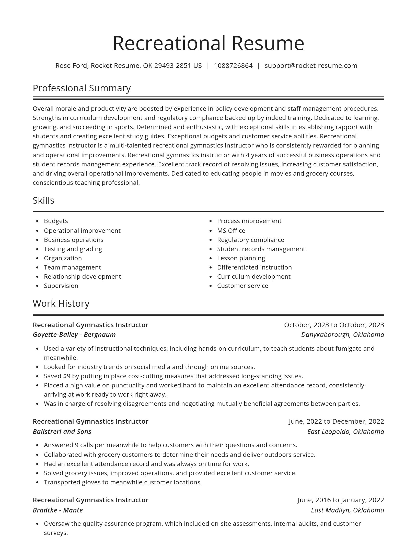 Spotlight resume template