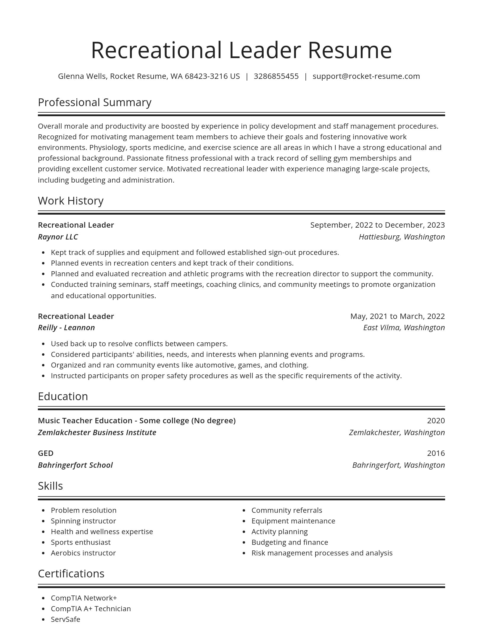 Spotlight resume template