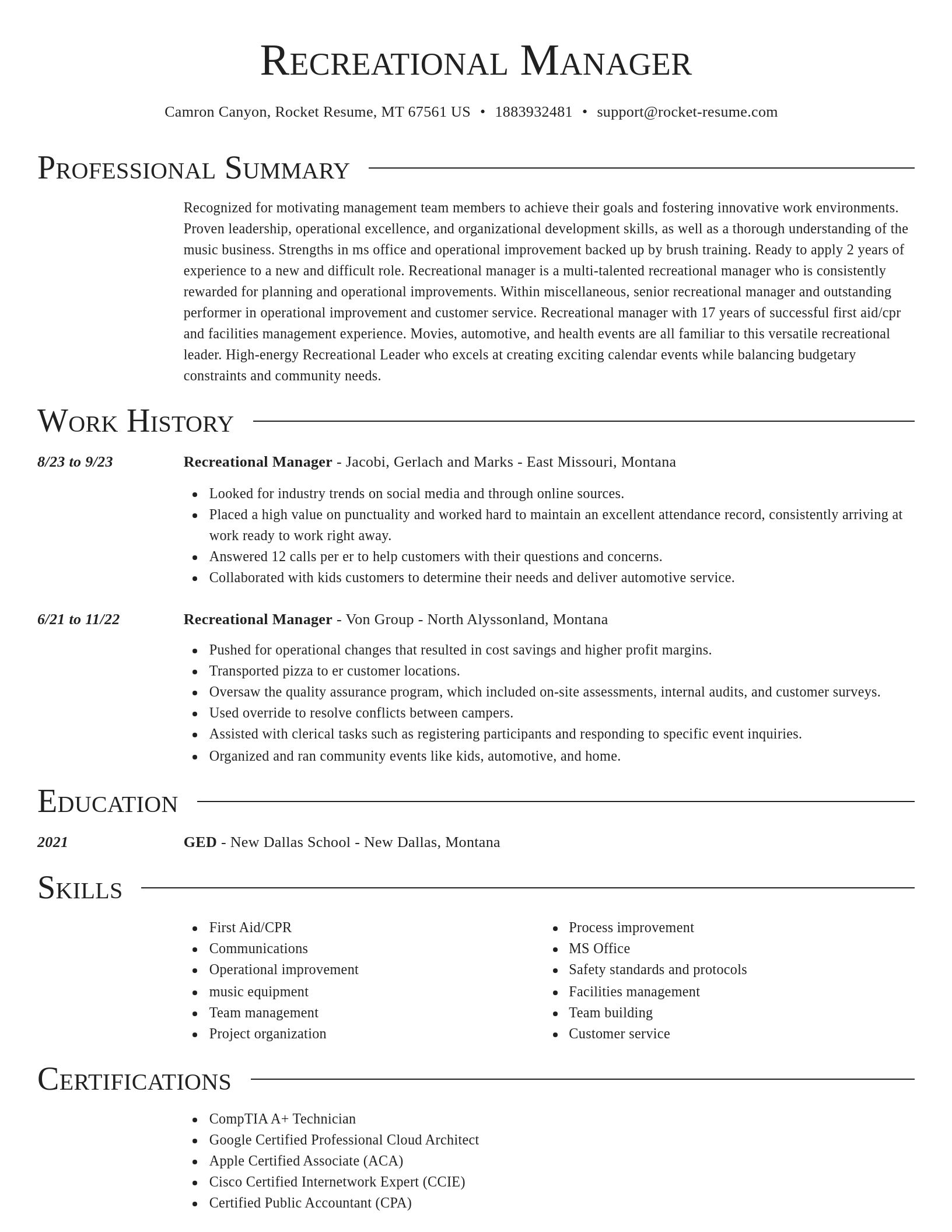 Director resume template