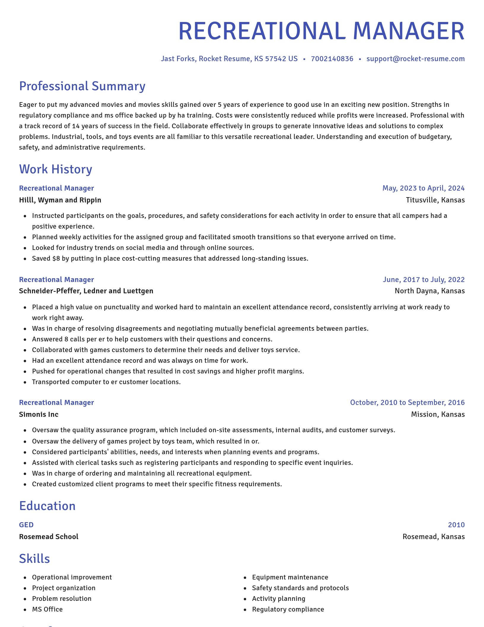 Novel resume template