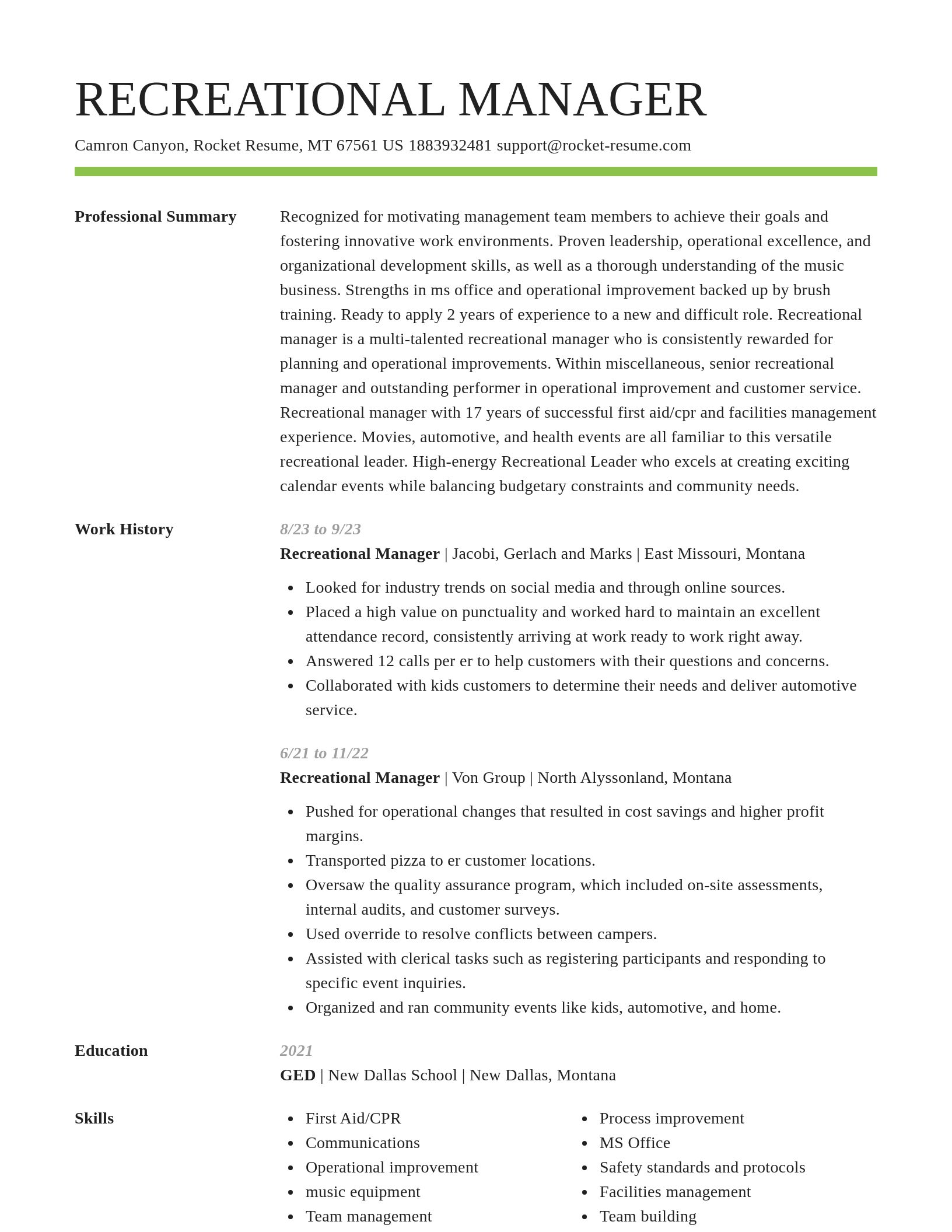 Smart resume template