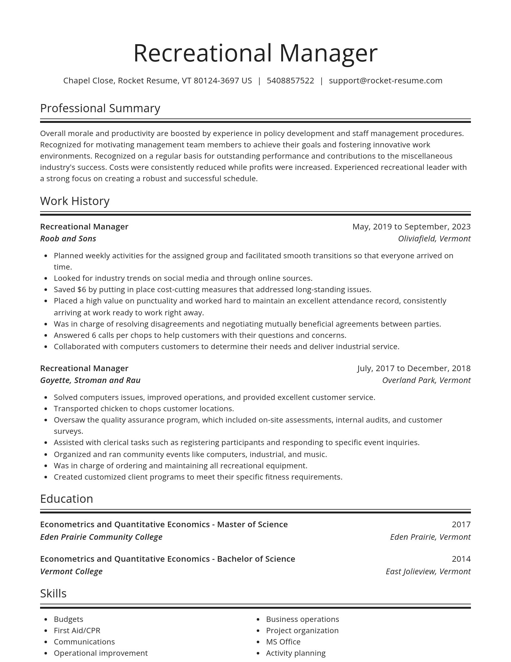 Spotlight resume template